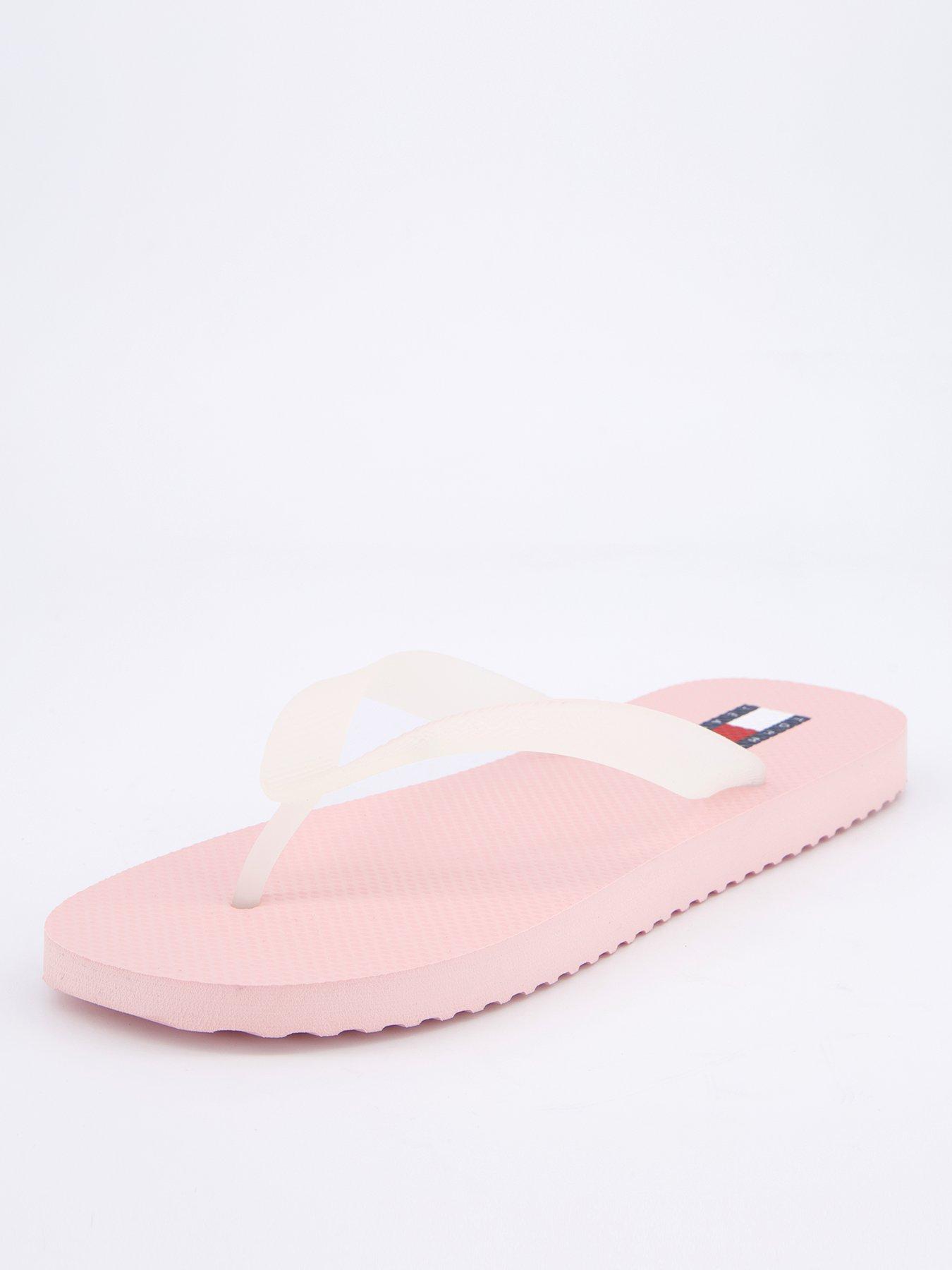 Image 1 of 6 of Tommy Jeans Logo Flip Flop - Pink