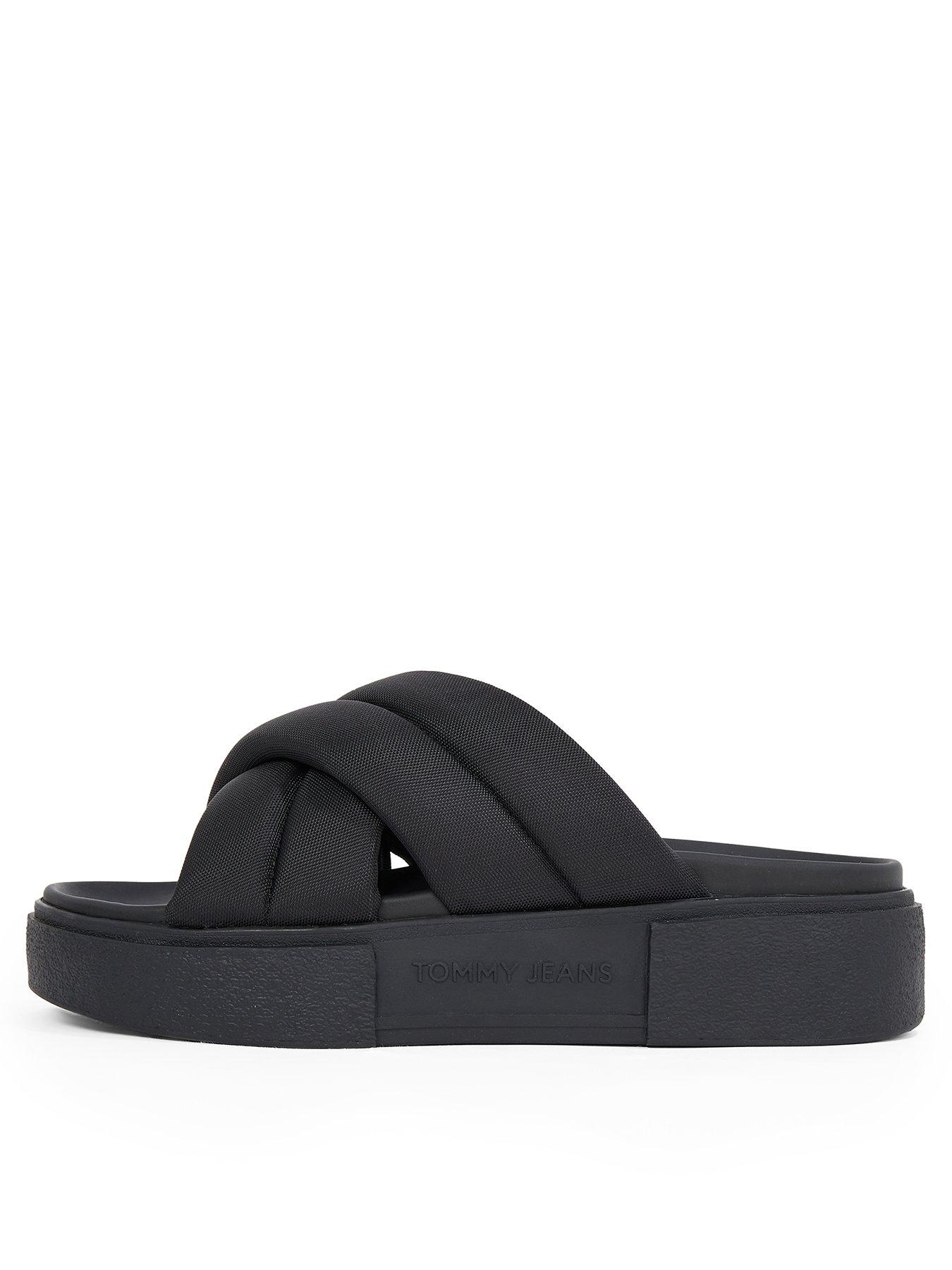 Tommy Jeans Crossover Flatform Sandal - Black