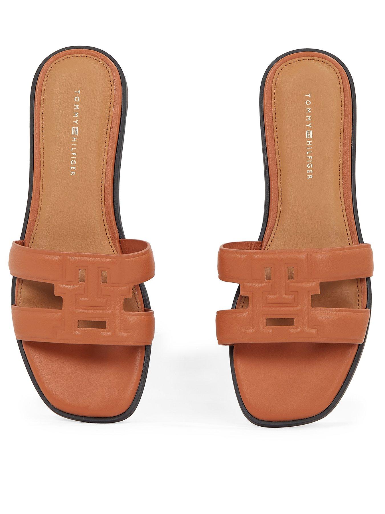 Tommy Hilfiger Logo Strap Mule Sandals - Brown
