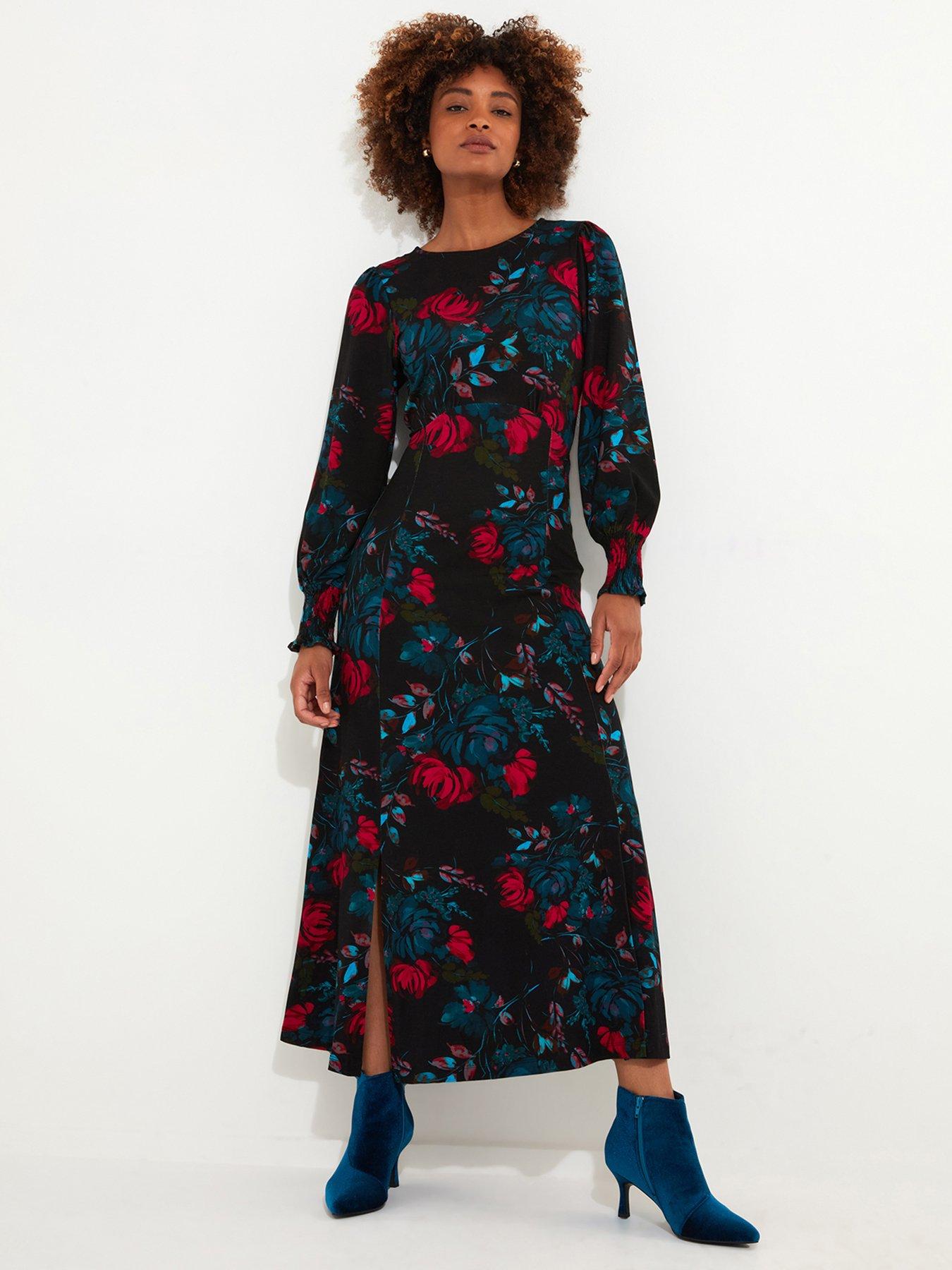 Image of Joe Browns Larissa Floral Jersey Dress - Black