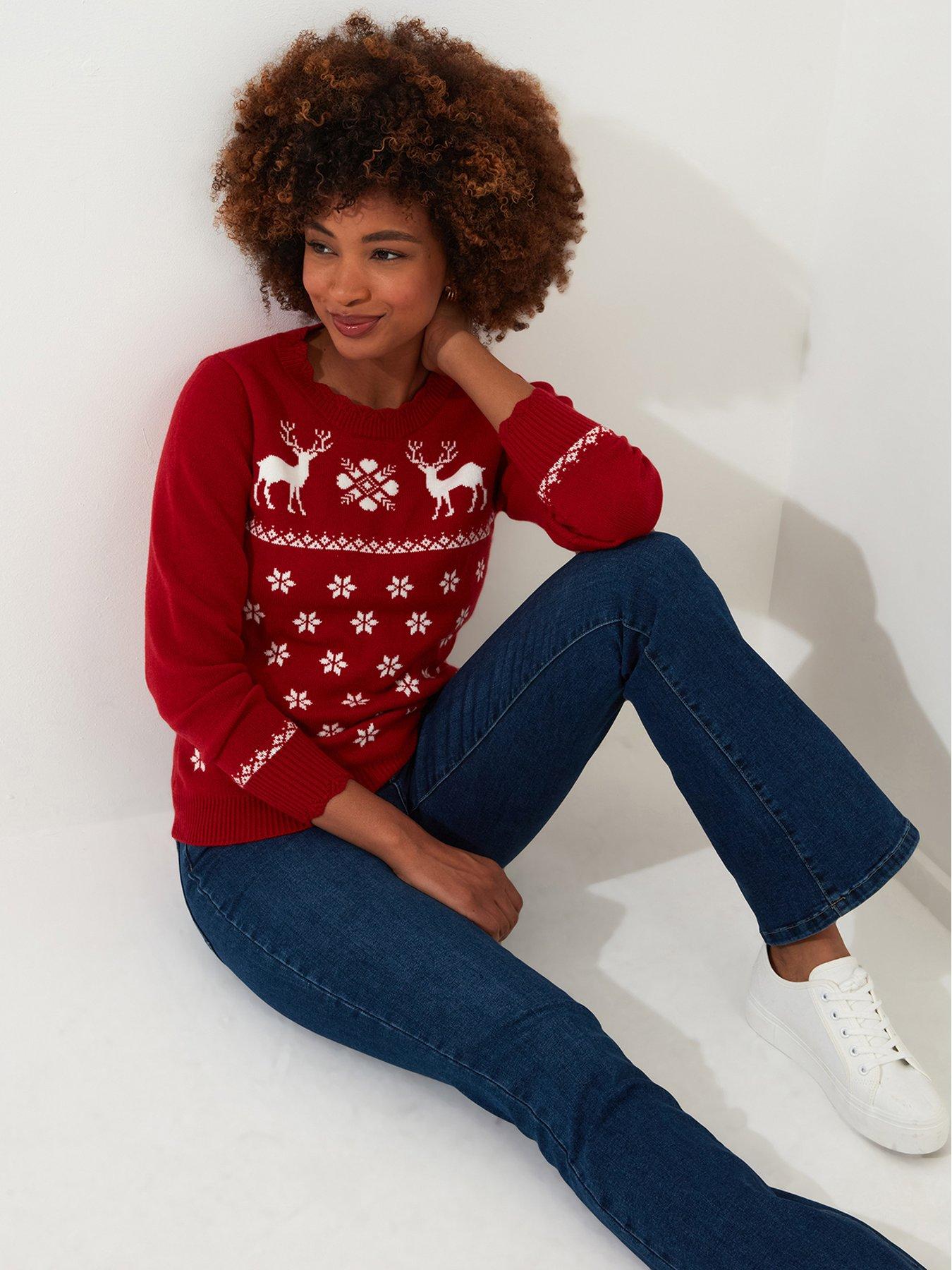 joe-browns-retro-reindeer-jumper-redfront