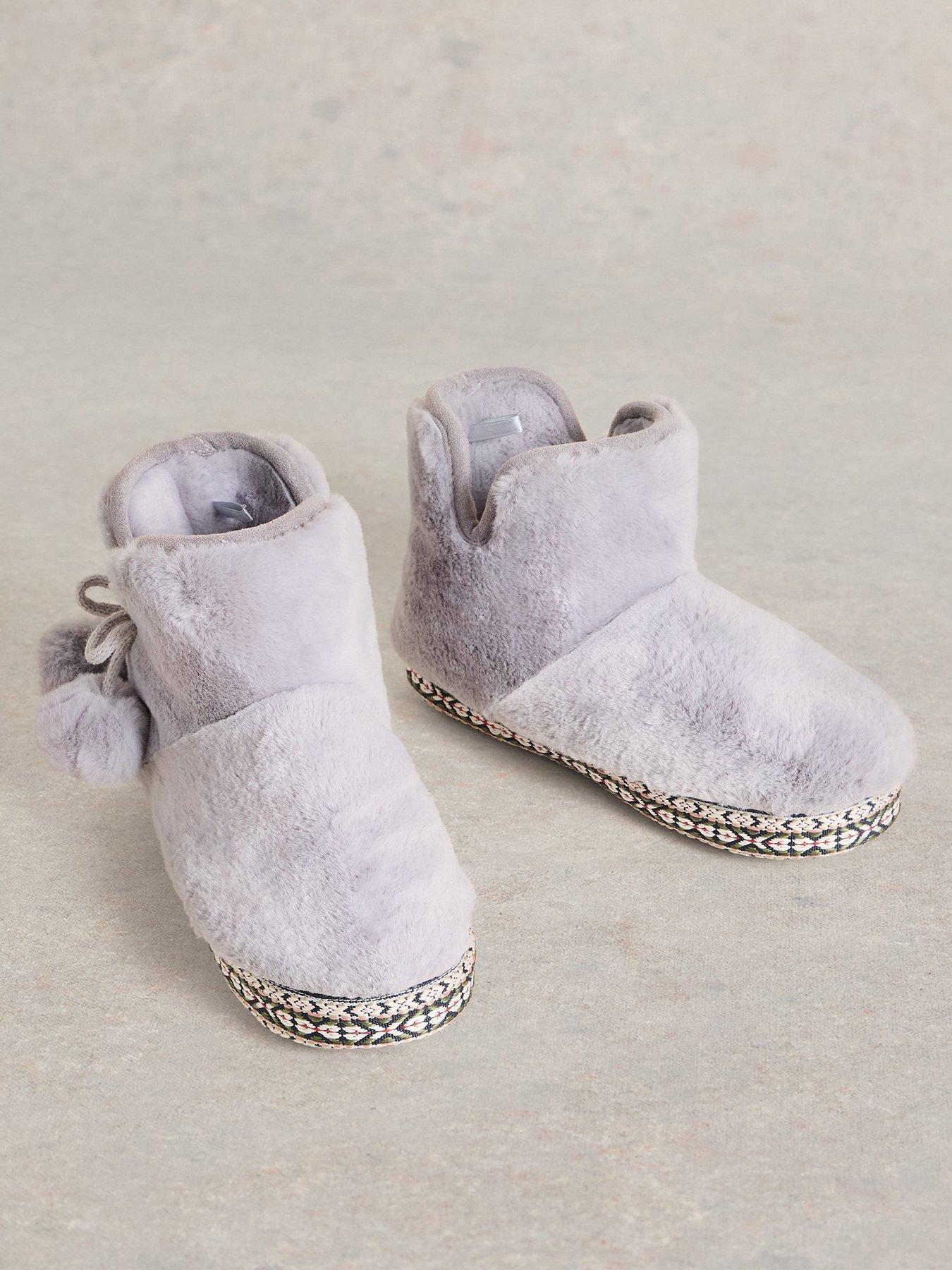 white-stuff-faux-fur-bootie-slipper-greystillFront