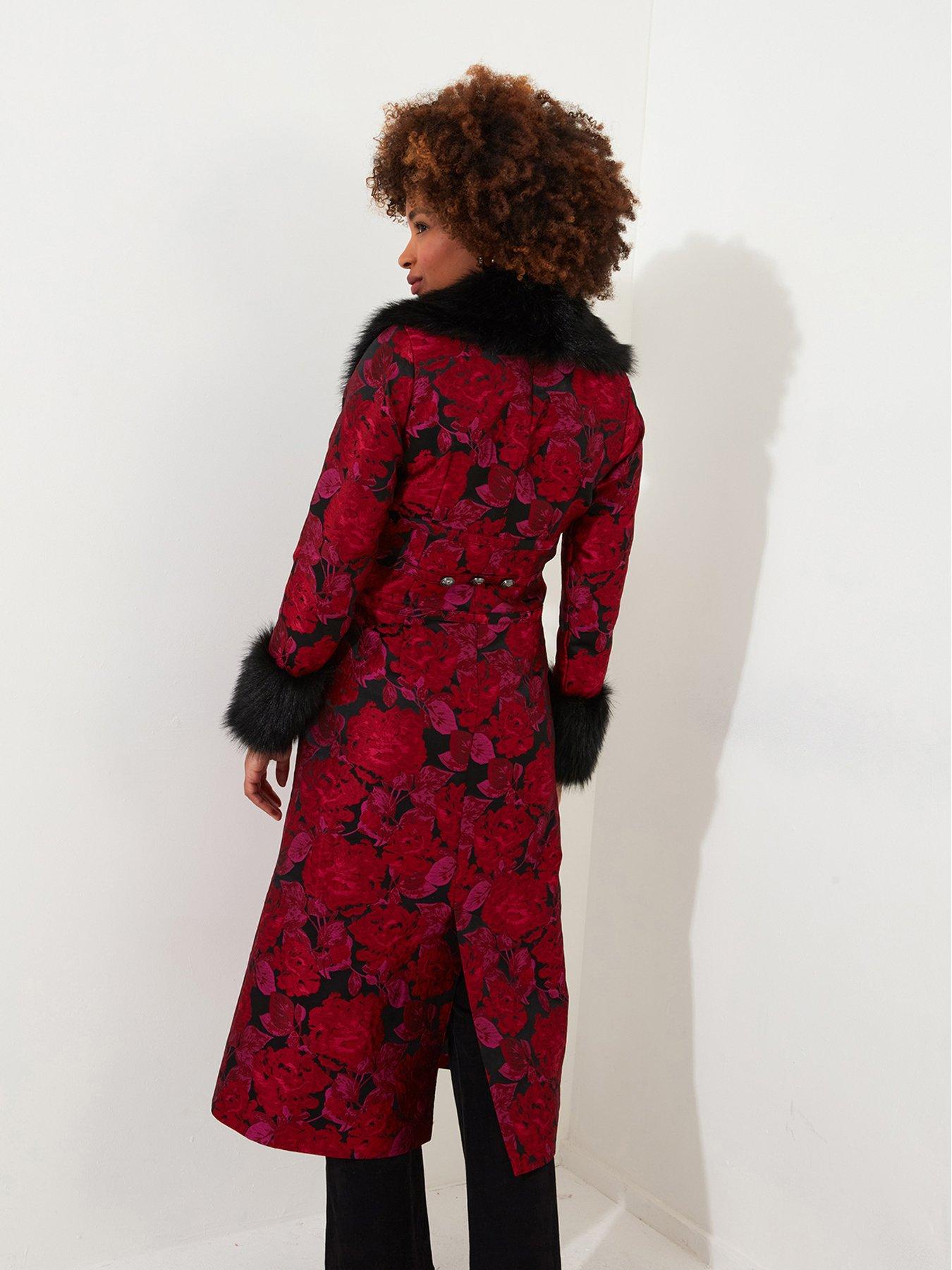 joe-browns-petite-printed-longline-coat-redstillFront