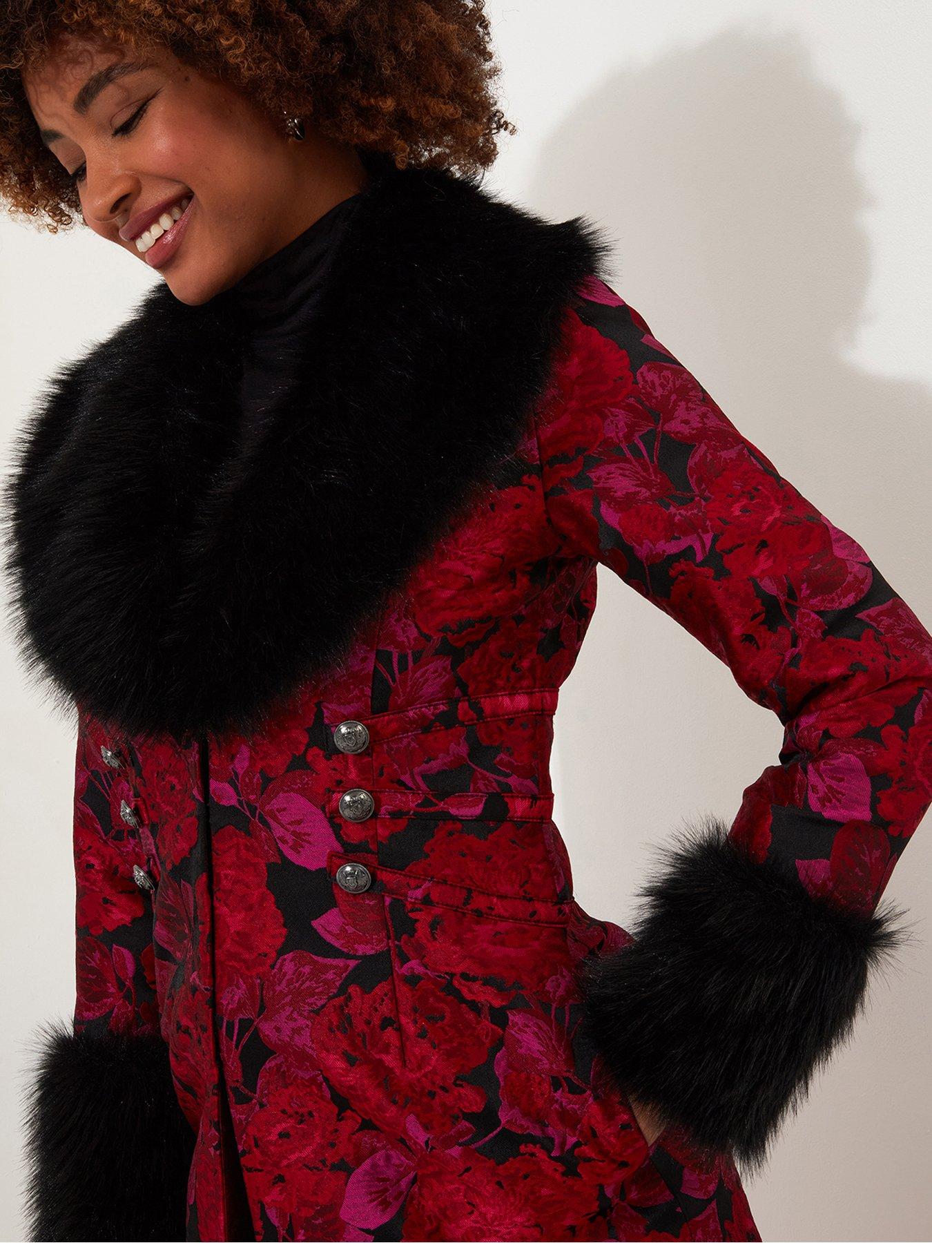 joe-browns-petite-printed-longline-coat-redback