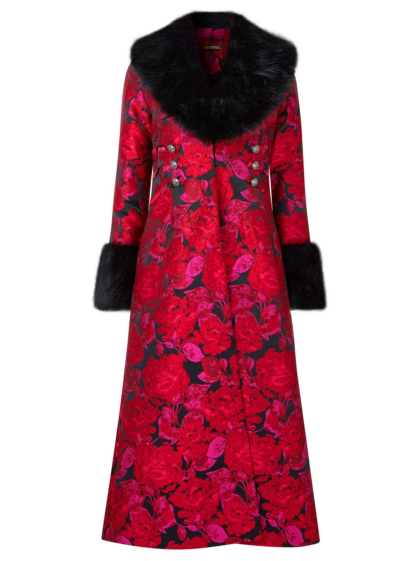 joe-browns-petite-printed-longline-coat-reddetail