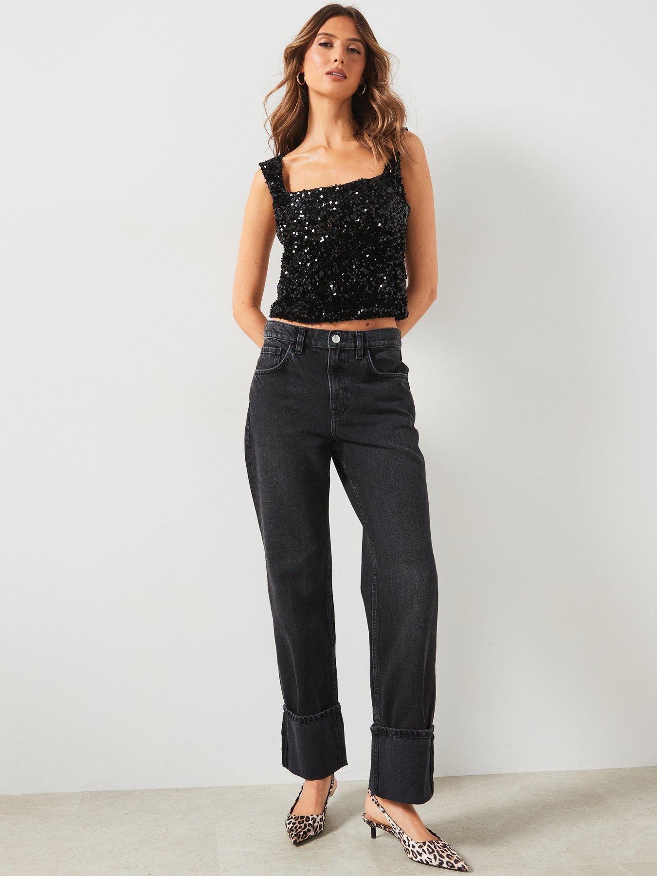 mango-square-neck-sequin-topdetail