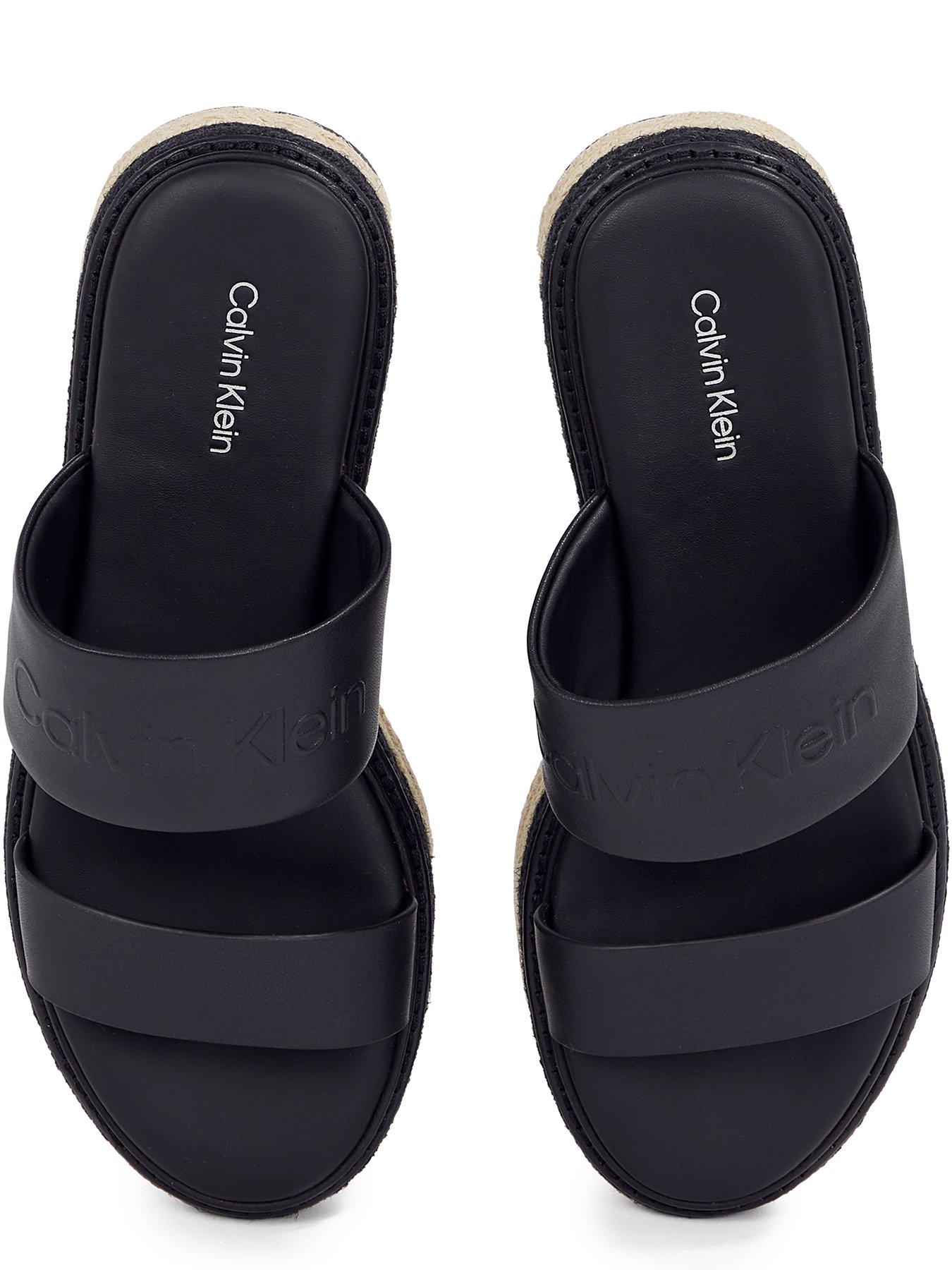 Image 4 of 5 of Calvin Klein Flatform Wedge Slide - Black
