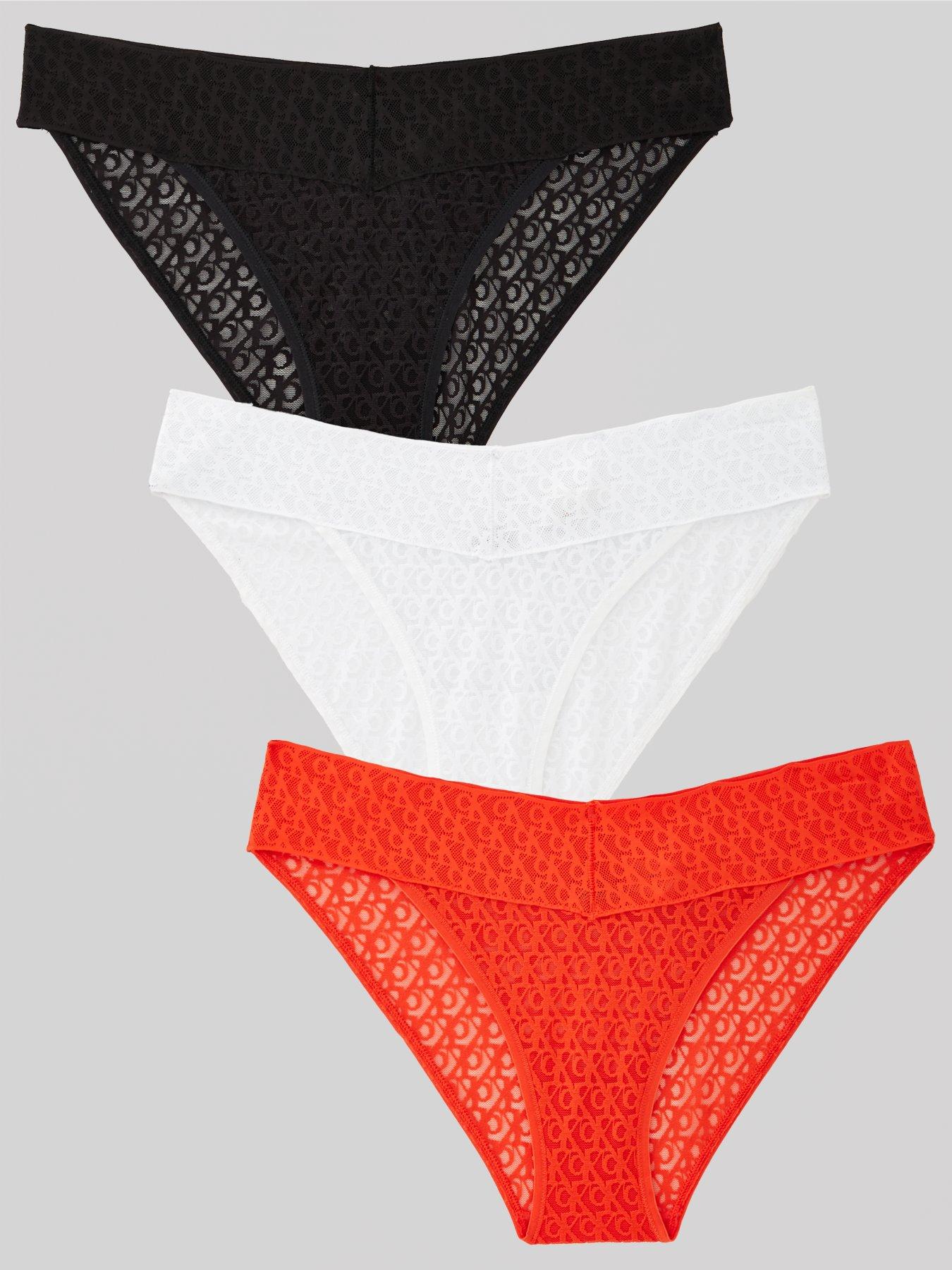 Image of Calvin Klein 3 Pack Lace Trim Brief - Black