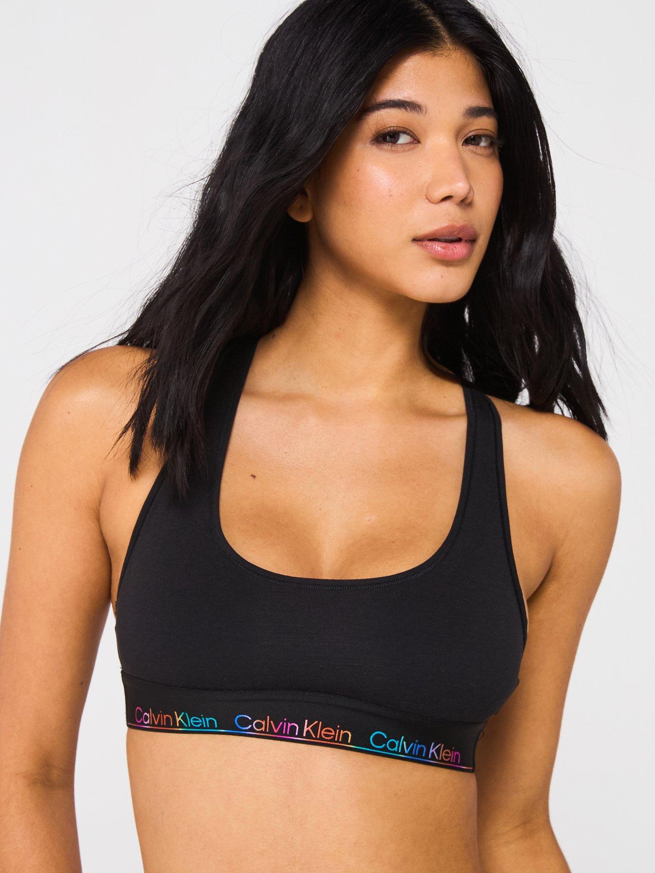 Image of Calvin Klein Icon Cotton Pride Unlined Bralette - Black