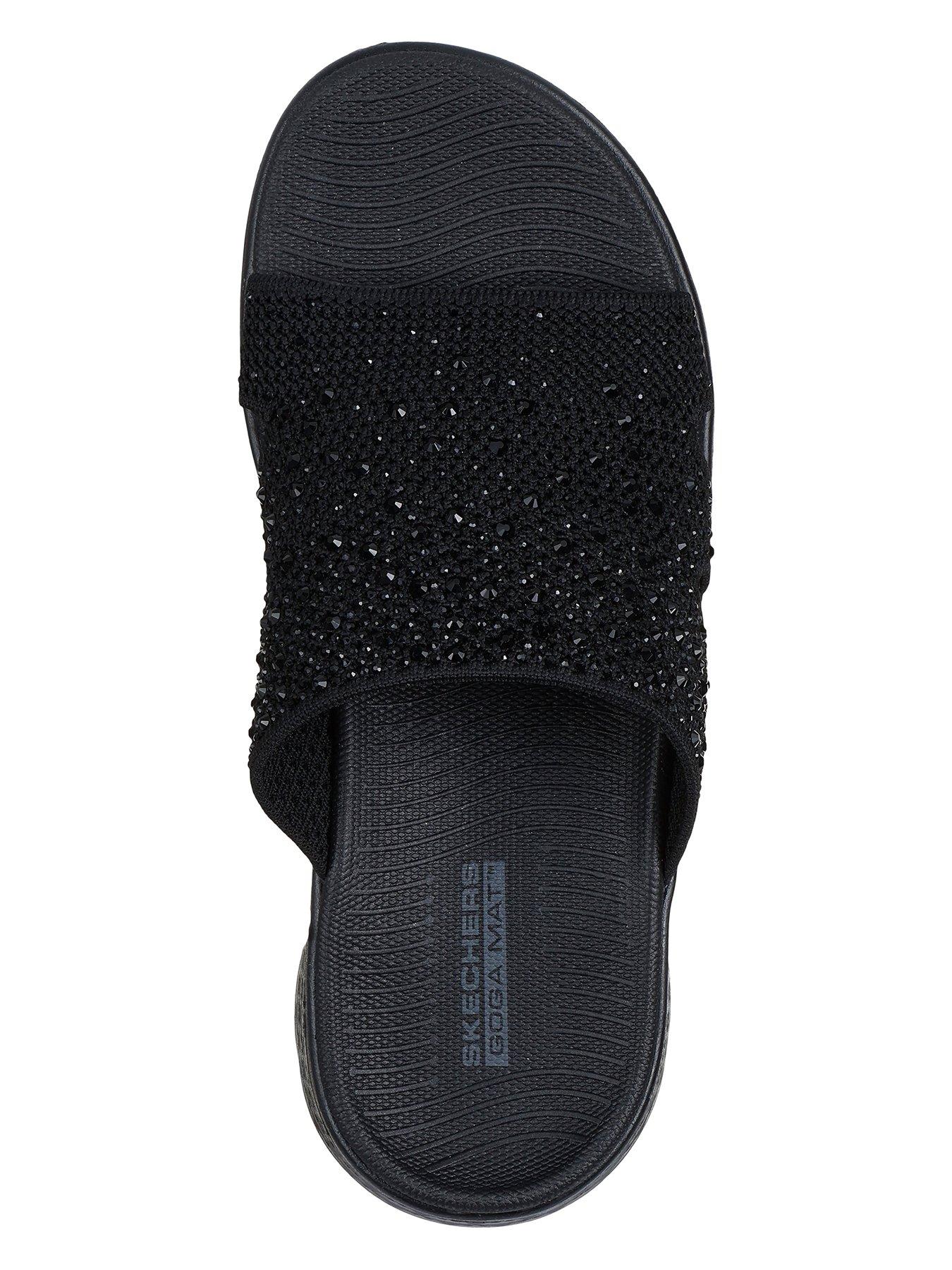 skechers-go-walk-flex-sandal-glitz-blackoutfit