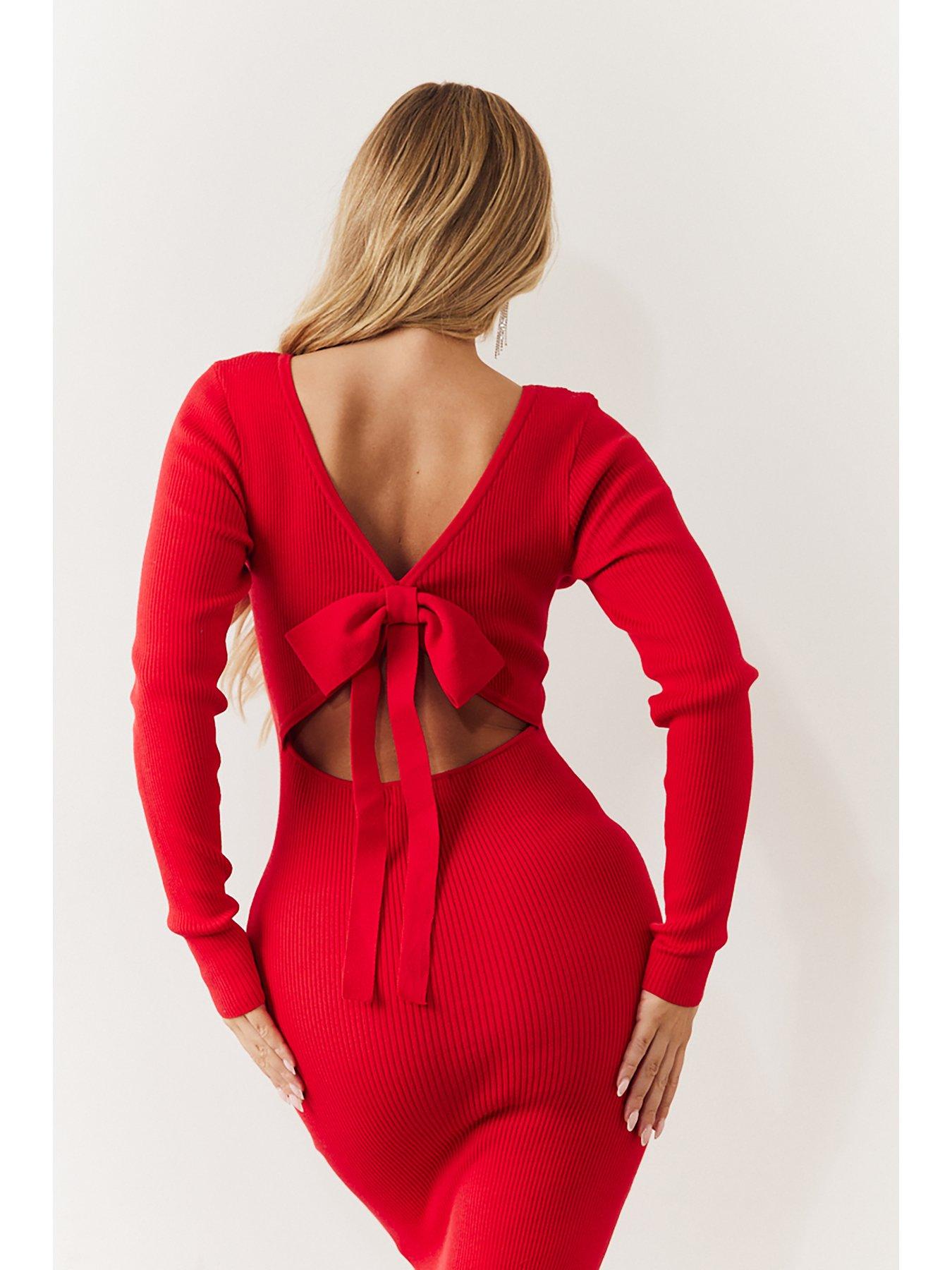 in-the-style-perrie-sian-bow-back-detail-midaxi-dress-redoutfit