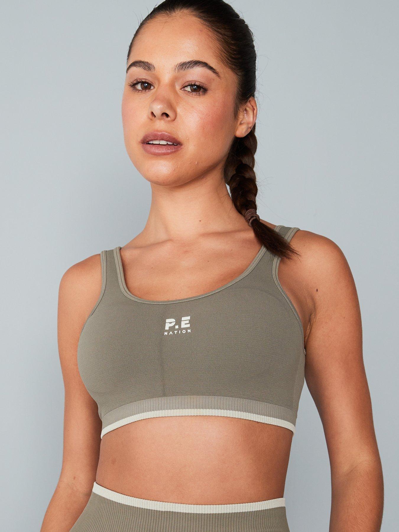 Image 2 of 6 of P.E Nation Women's Training Restore Seamless Scoop Bra - Khaki