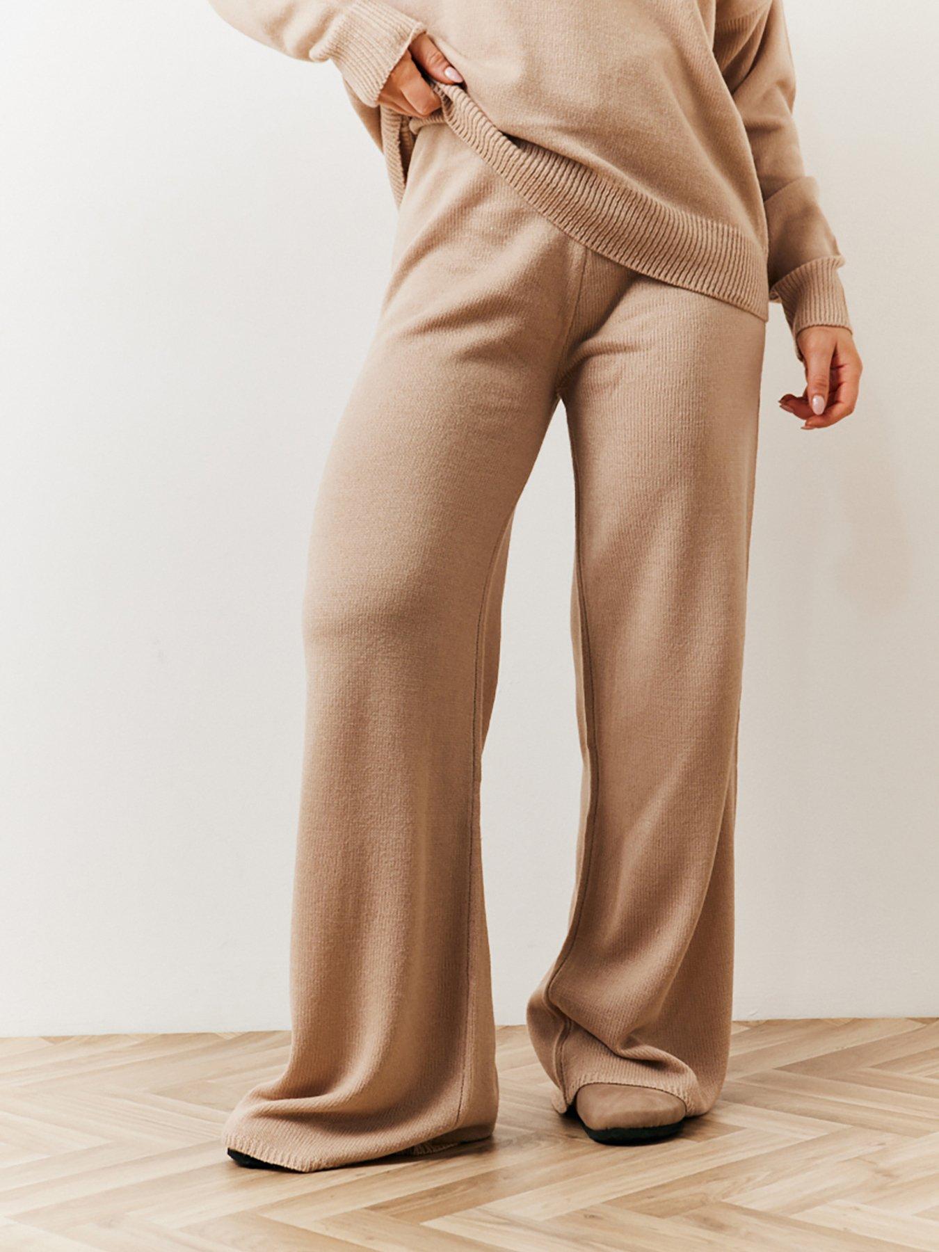 in-the-style-knitted-wide-leg-co-ord-trouser-oatmeal