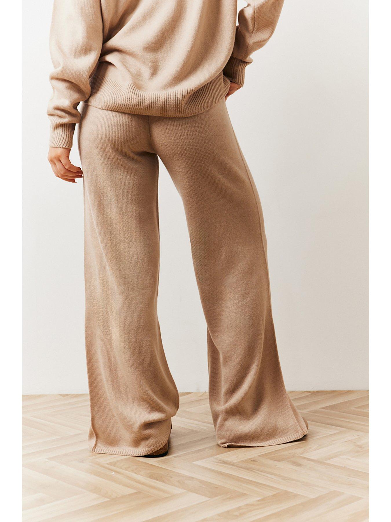 in-the-style-knitted-wide-leg-co-ord-trouser-oatmealstillFront