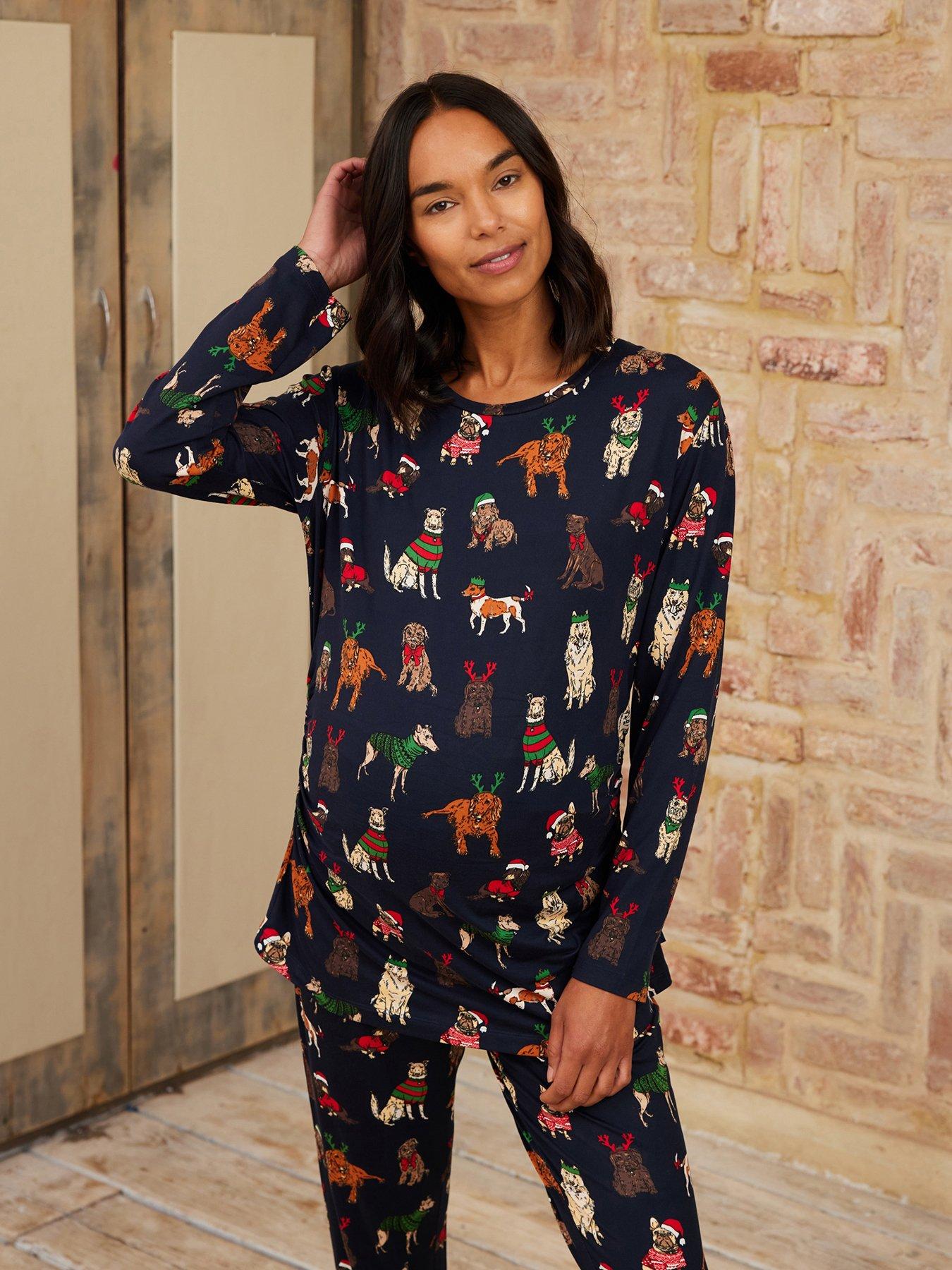 chelsea-peers-maternity-long-sleeve-crew-neck-set-poly-navyfront