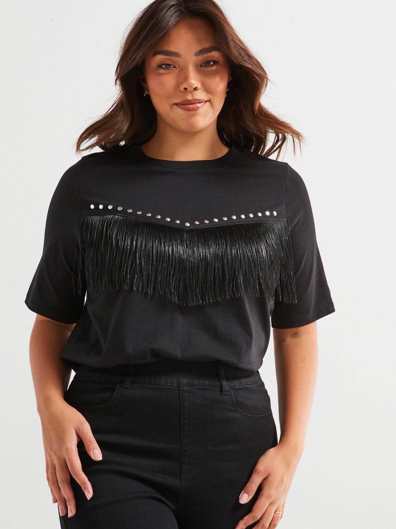 v-by-very-curve-fringe-studded-longline-t-shirt-black