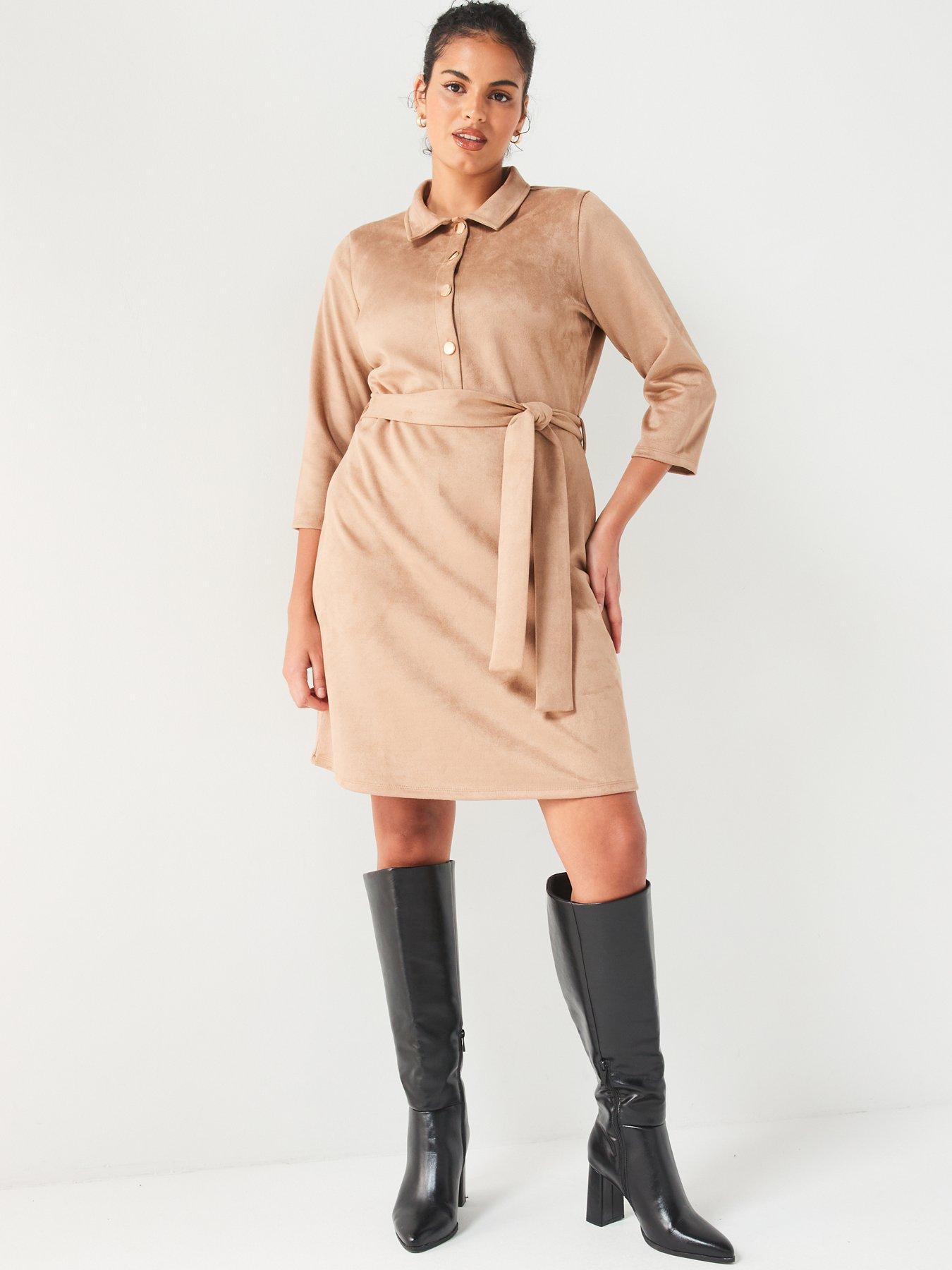 v-by-very-curve-suedette-shirt-dress-beigeback