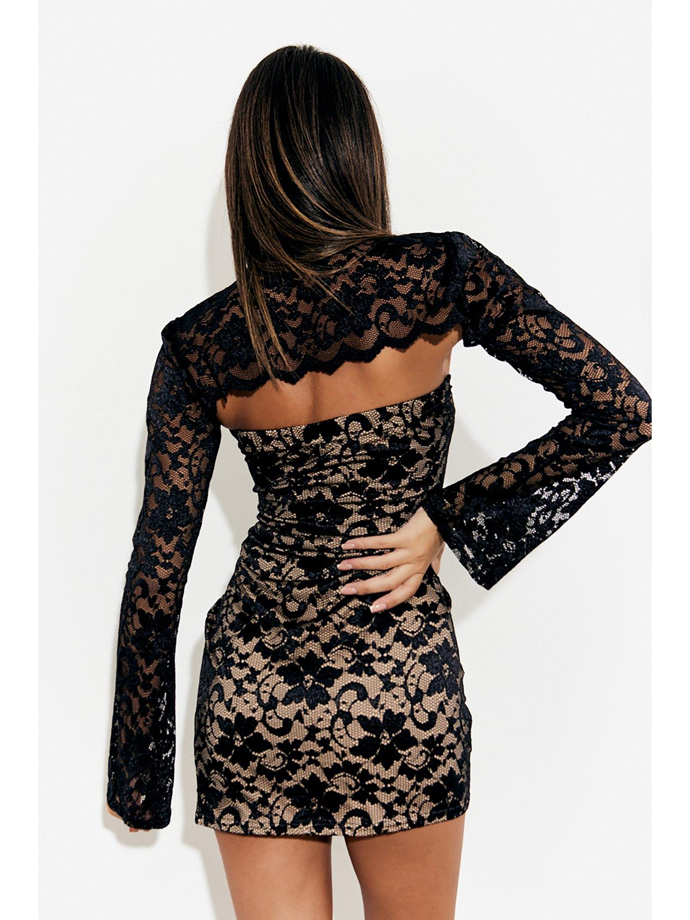 in-the-style-lace-removable-sleeve-mini-dress-blackoutfit