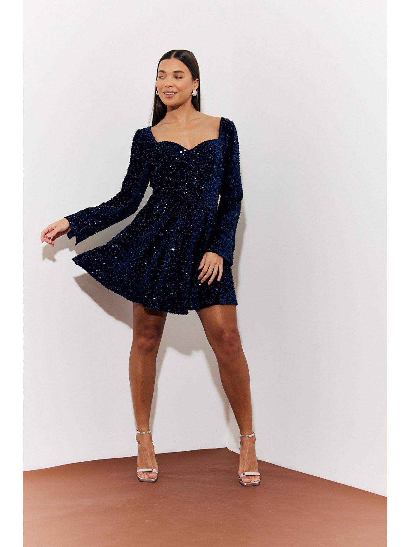 in-the-style-velvet-sequin-sweetheart-neckline-mini-dress-blackback