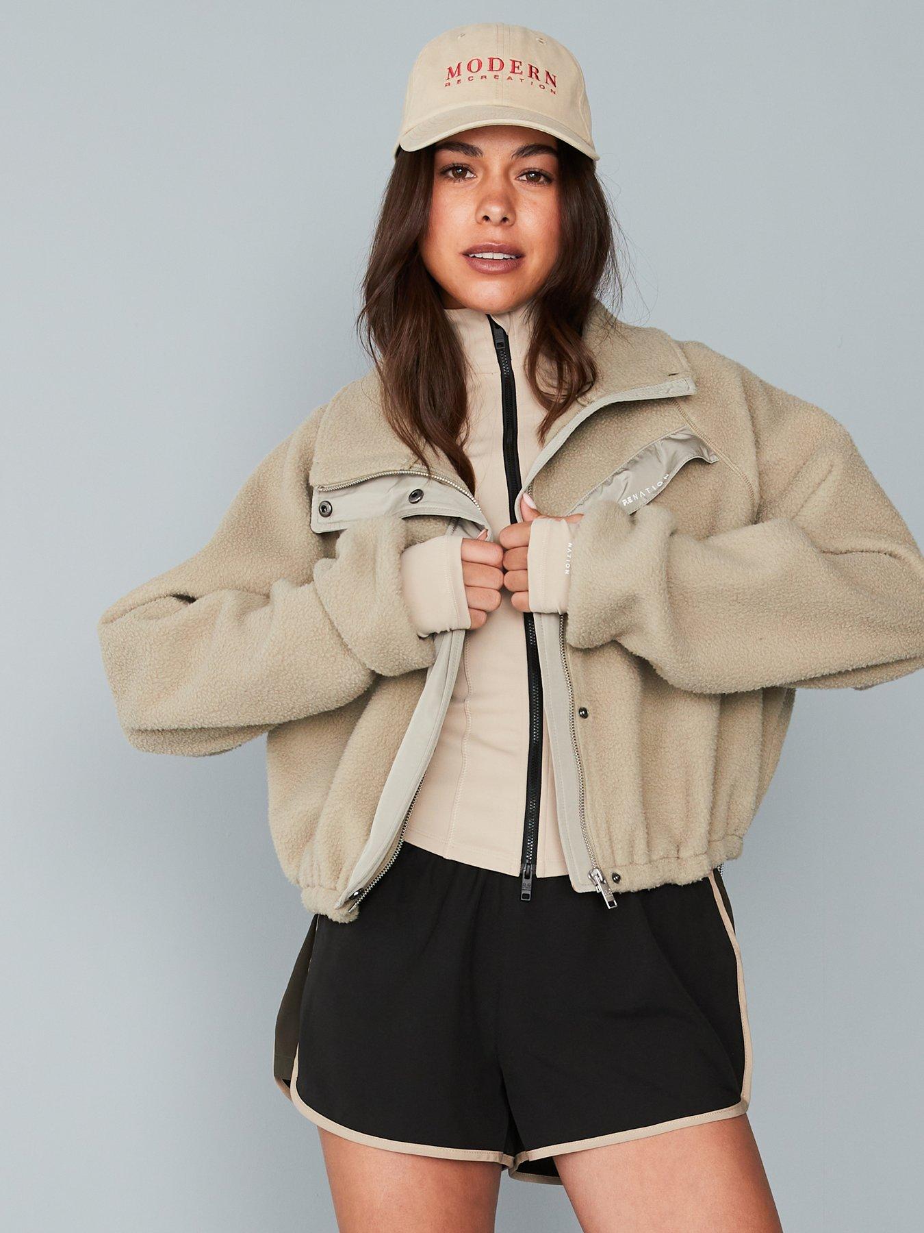 undefined Womens Training Shelter Sherpa Jacket - Beige