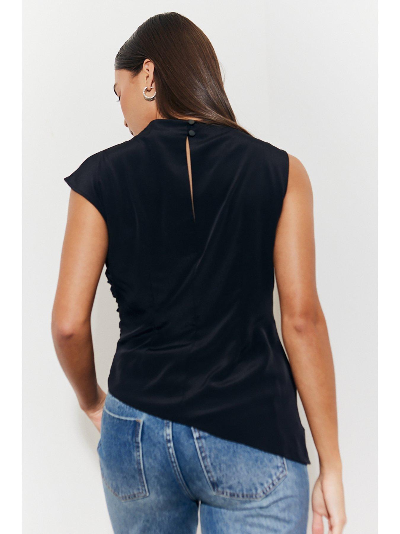 in-the-style-draped-blouse-blackstillFront