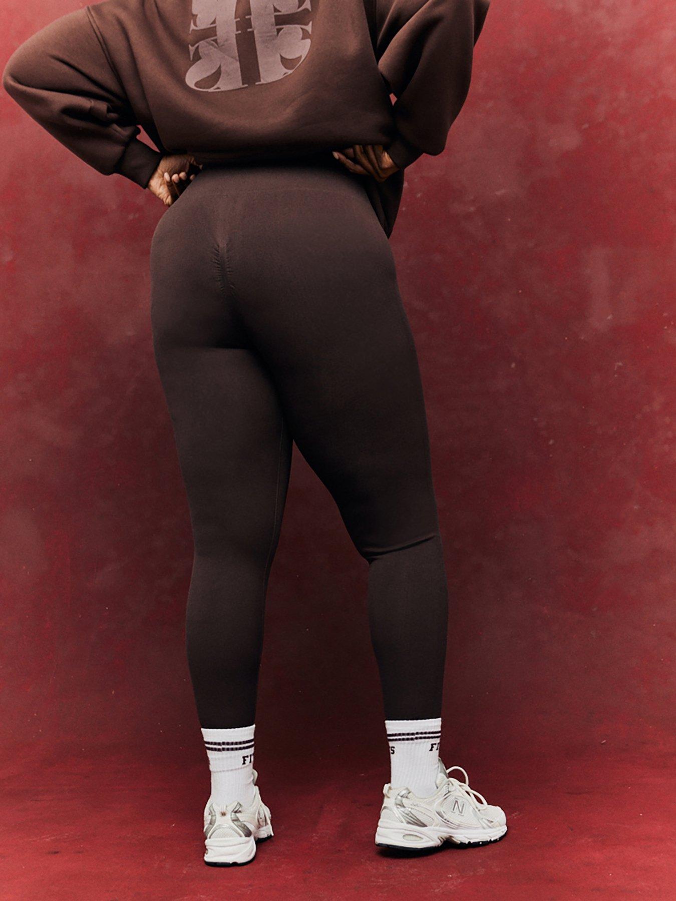 in-the-style-high-waisted-bum-sculpt-legging-brownstillFront