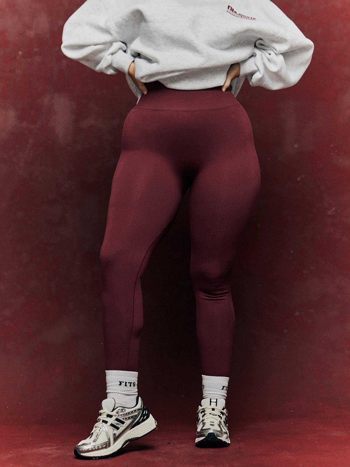 in-the-style-seamless-high-waisted-bum-scrunch-legging-burgundy-red