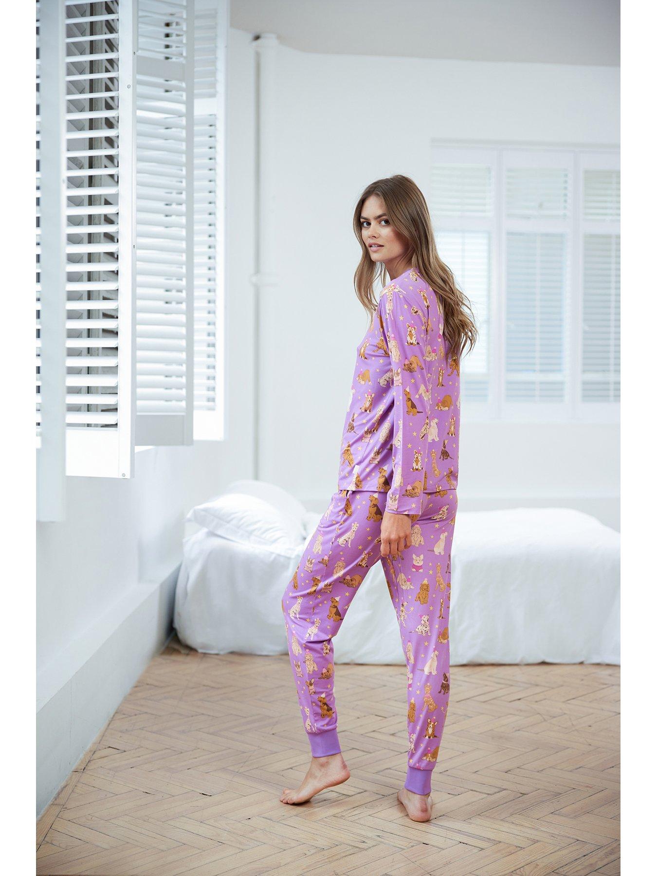 chelsea-peers-long-sleeve-crew-neck-set-purplestillFront