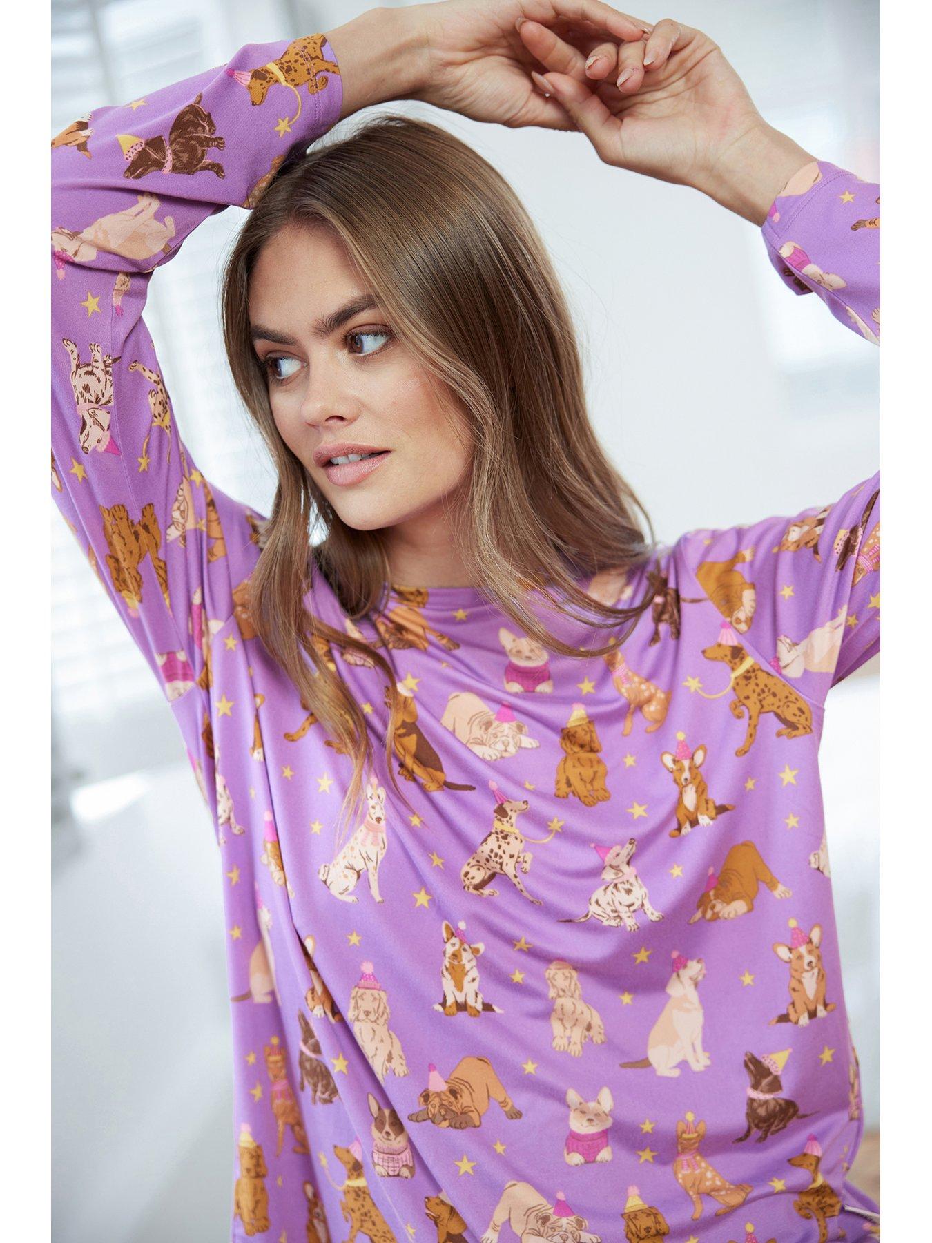 chelsea-peers-long-sleeve-crew-neck-set-purpleoutfit