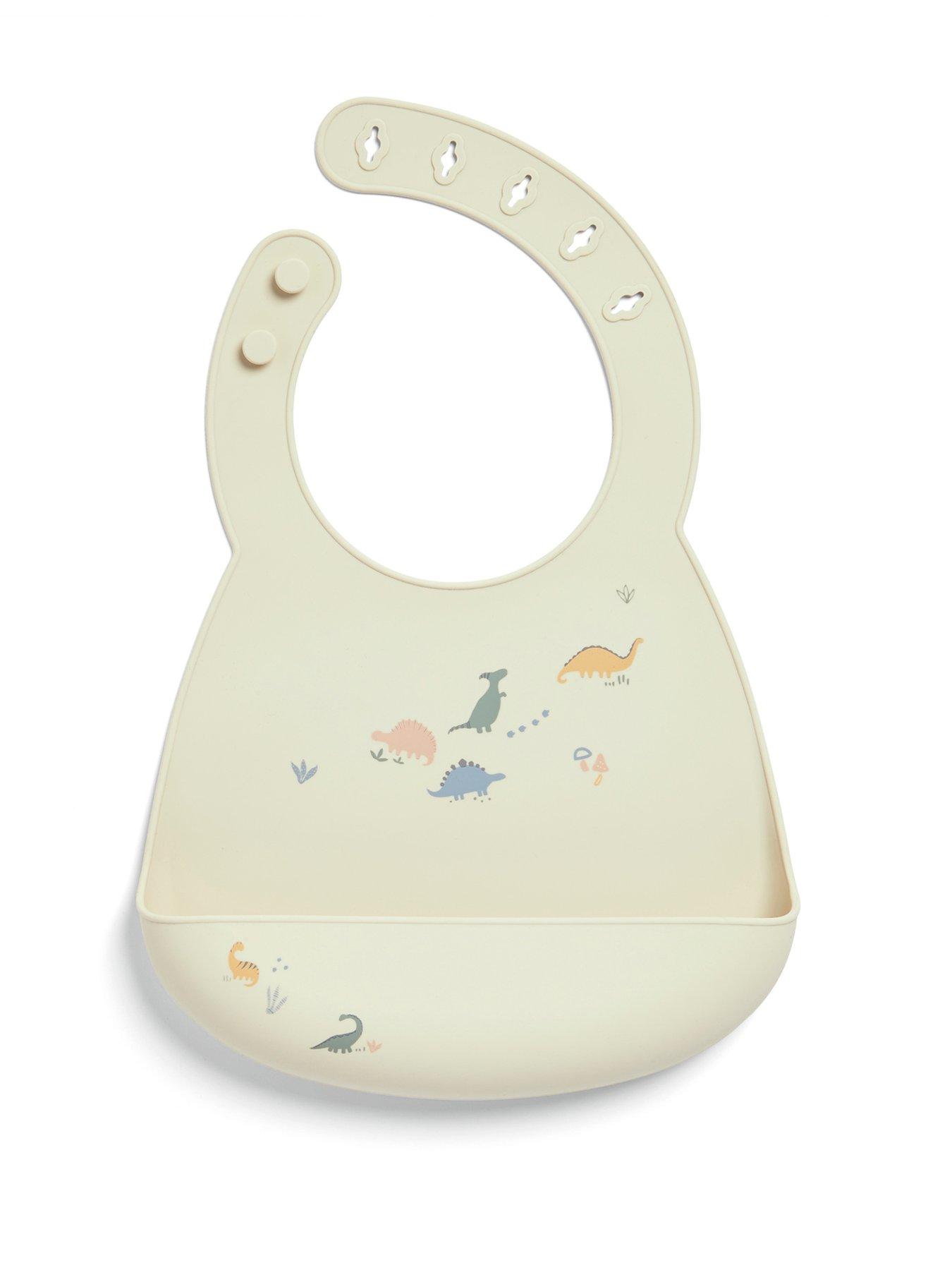 Image 4 of 6 of Mamas & Papas 2 Pack Silicone Bibs - Dino Teal