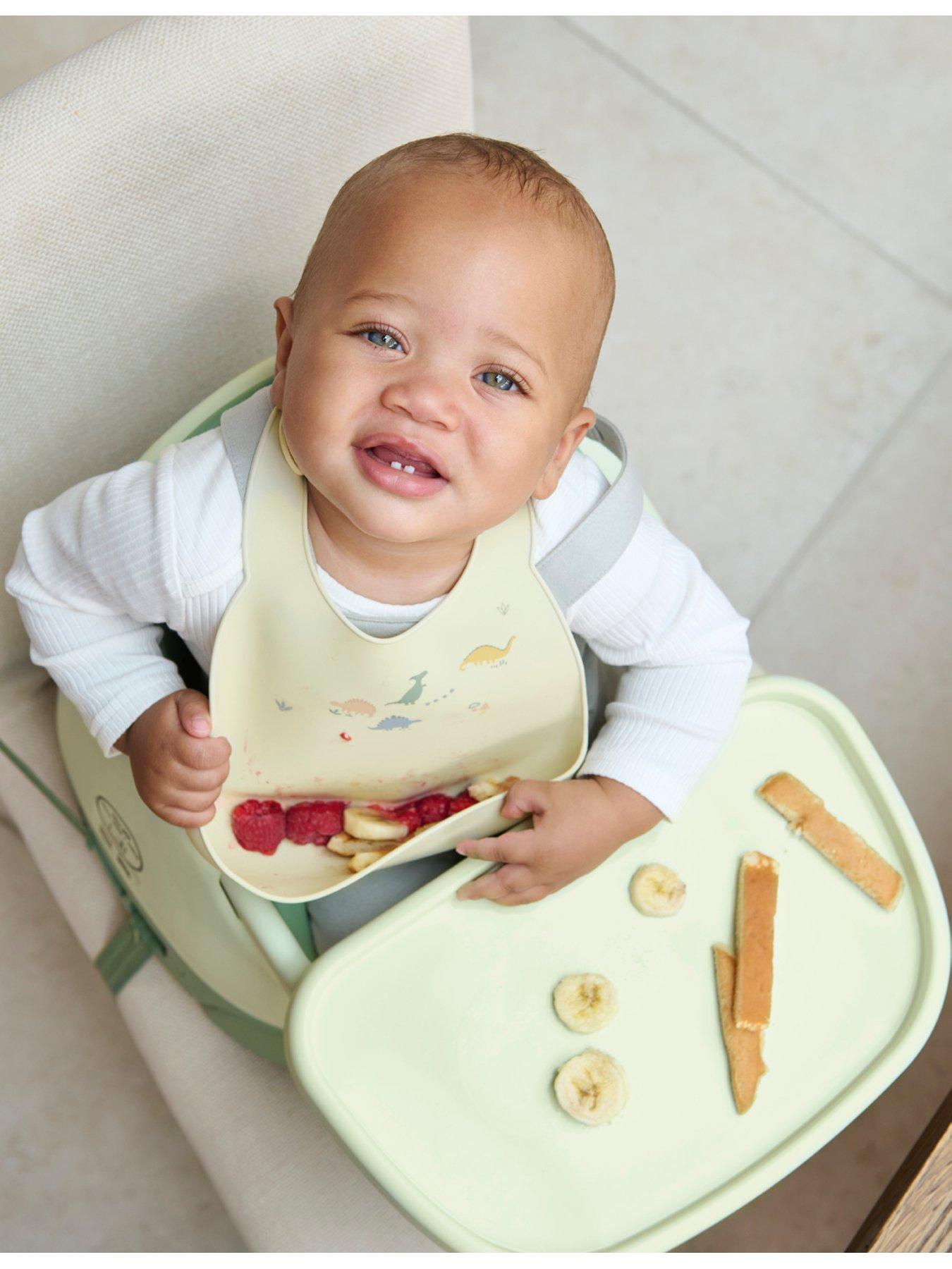 Image 5 of 6 of Mamas & Papas 2 Pack Silicone Bibs - Dino Teal