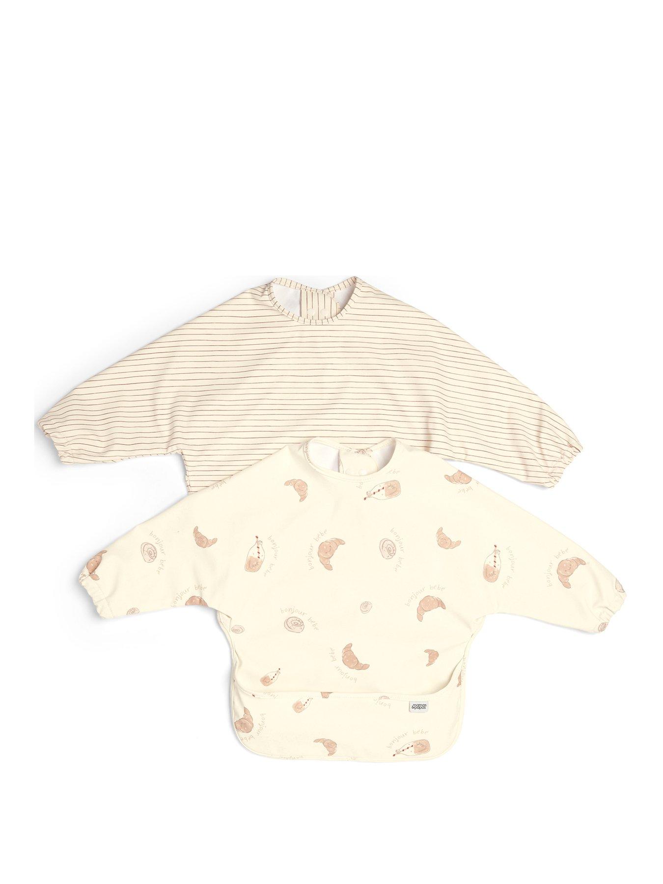 Image 2 of 7 of Mamas & Papas 2 Pack Long Sleeve Messy Bib - Bonjour Bebe