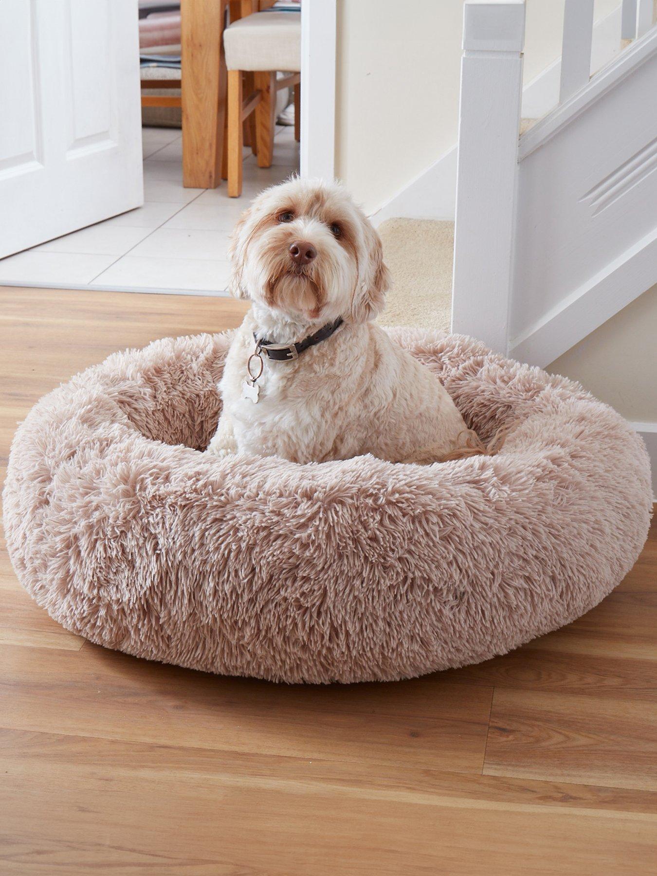 Zoon Calming Fur Bed - Stone - Extra Large in One Colour