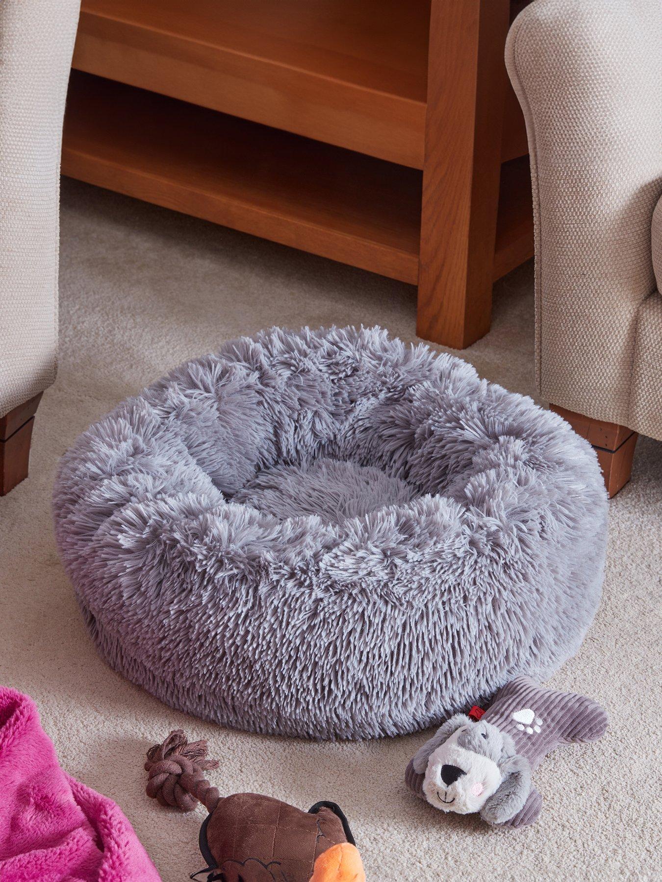 zoon-calming-fur-bed-grey