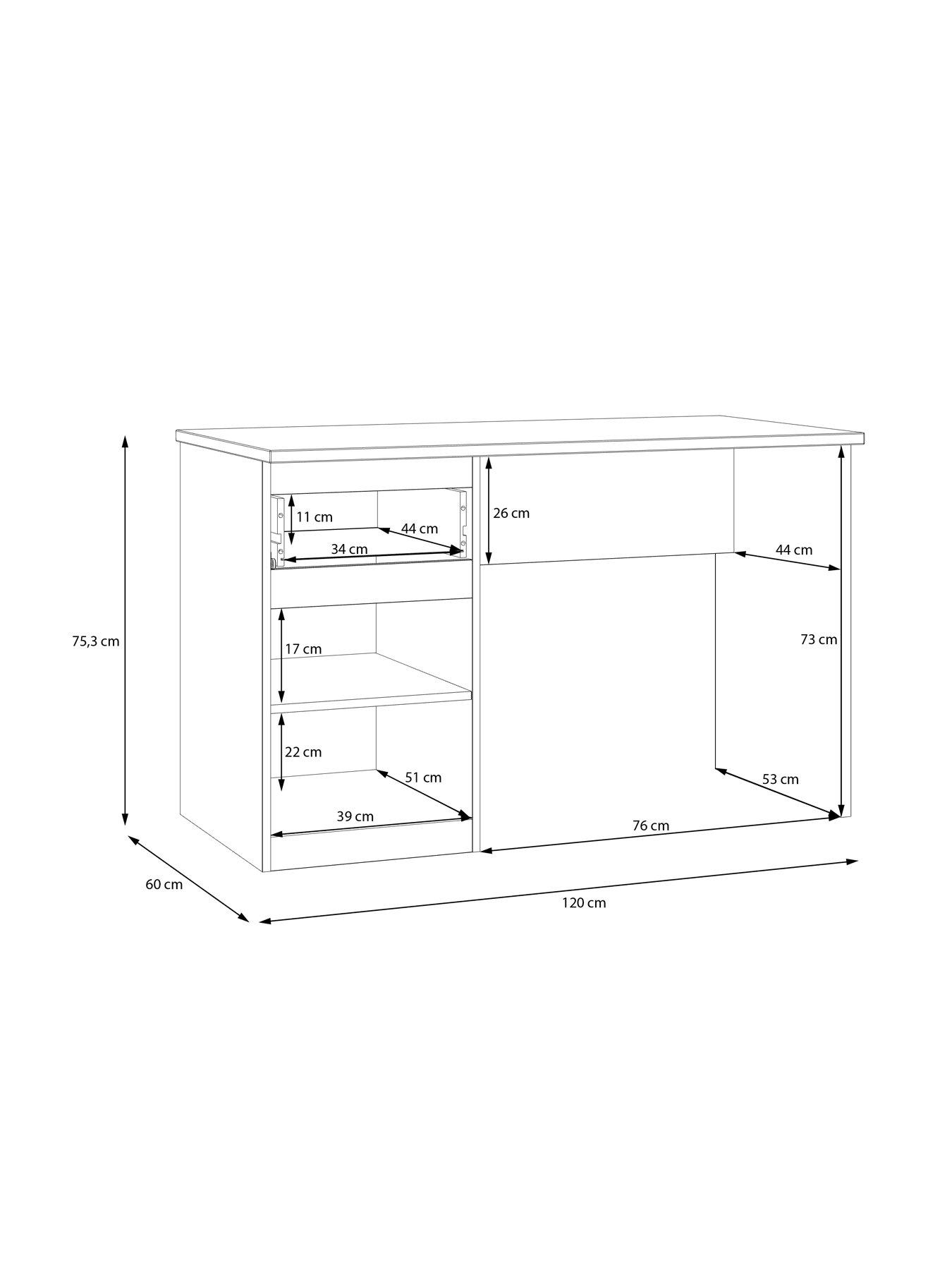 Image 7 of 8 of The Very Collection Lisson Desk - New Oak&nbsp;- FSC&reg; Certified
