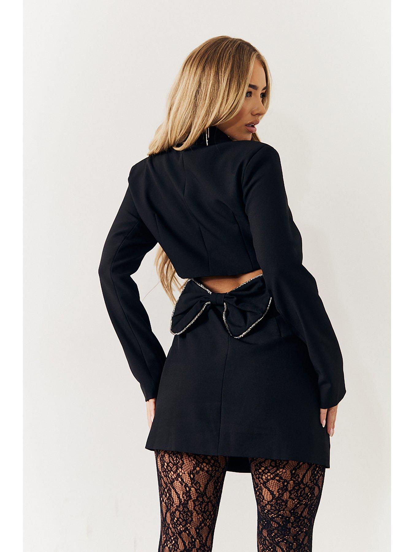 in-the-style-perrie-sian-bow-back-detail-mini-blazer-dress-blackoutfit