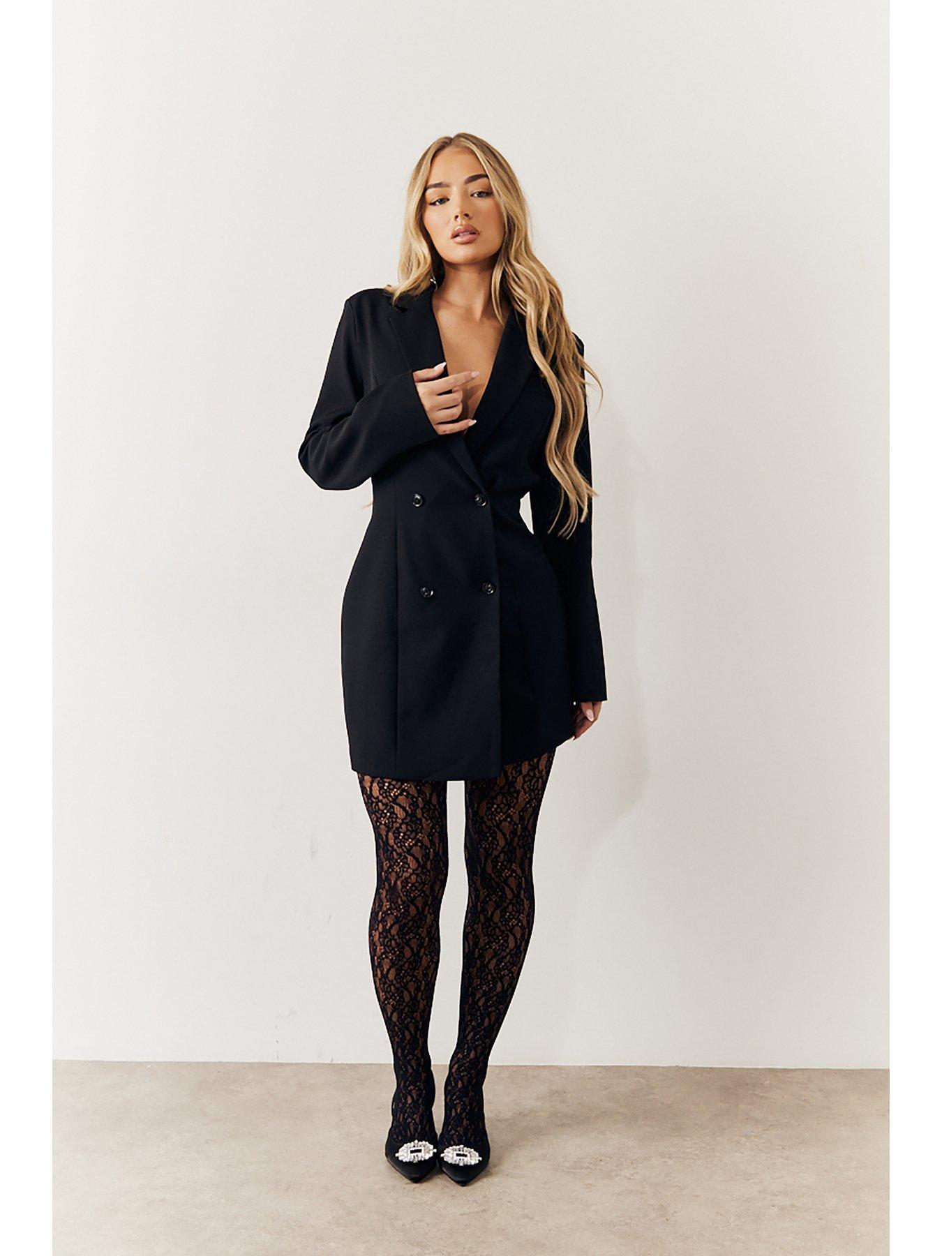 in-the-style-perrie-sian-bow-back-detail-mini-blazer-dress-blackdetail