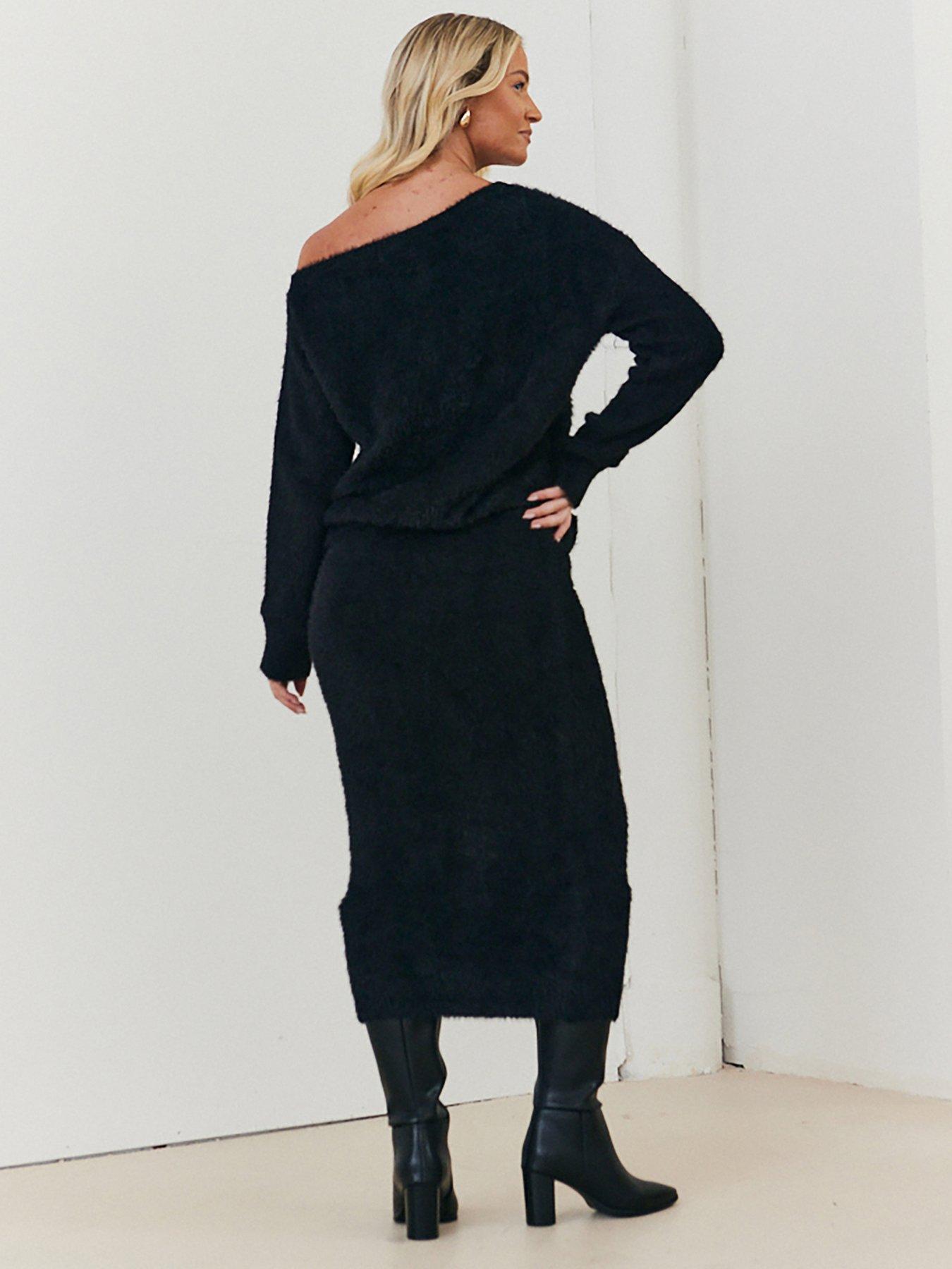 in-the-style-fluffy-knitted-midaxi-co-ord-skirt-blackback