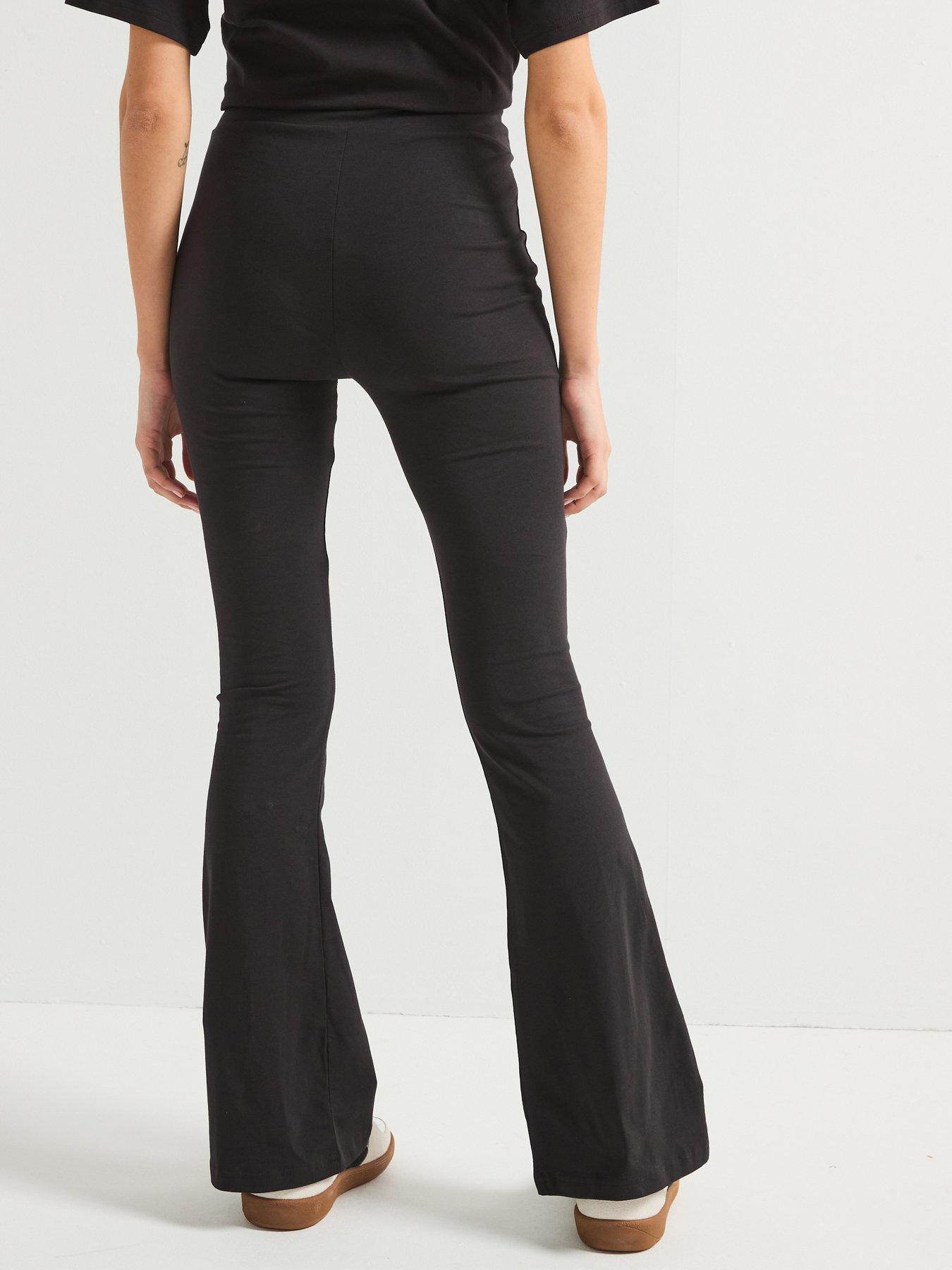 Image 2 of 6 of Puma Womens Essentials Logo High-Waist Flared Leggings - Black