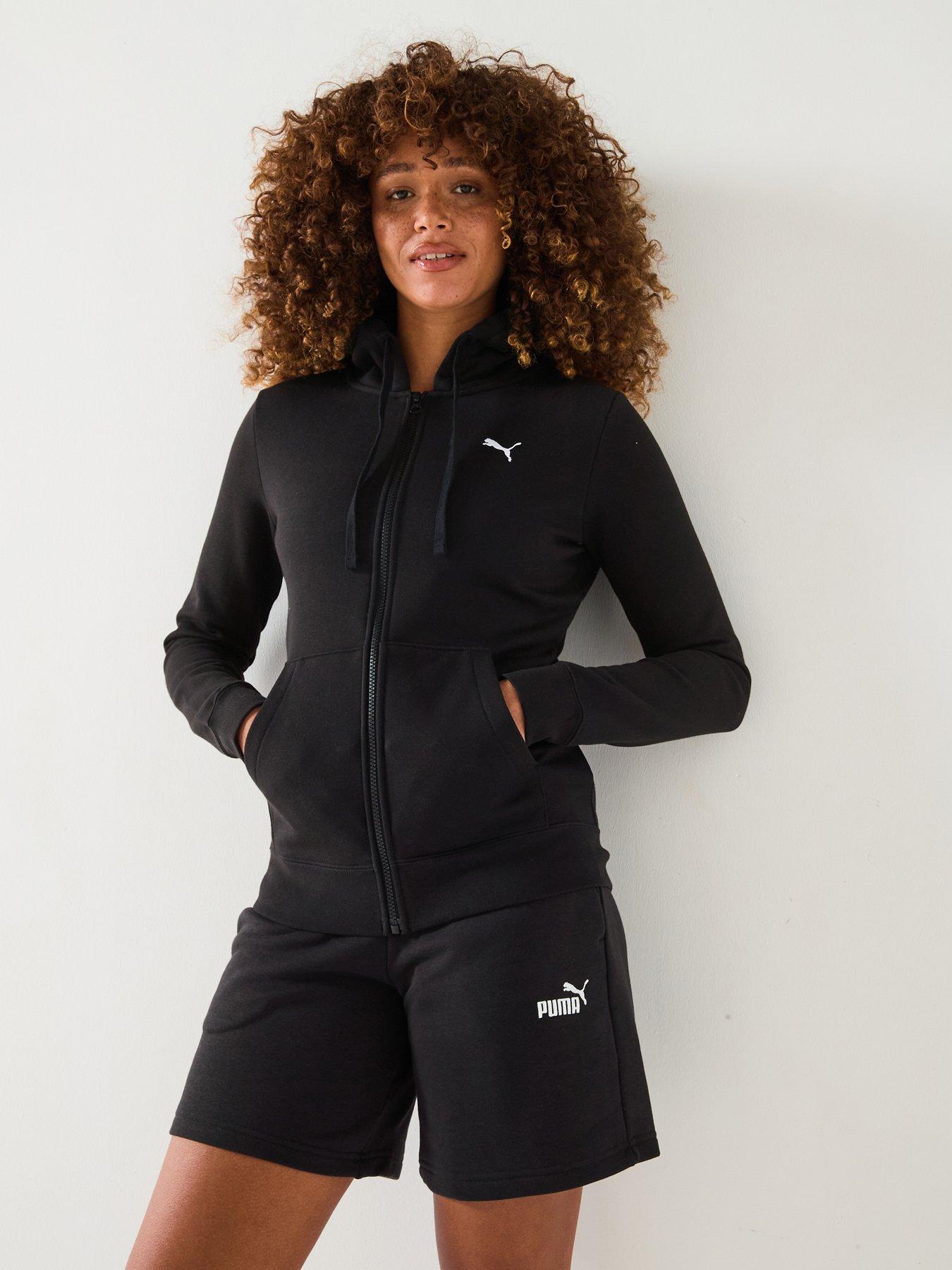 Image of Puma Womens Essentials Logo Full Zip Hoodie - Puma Black
