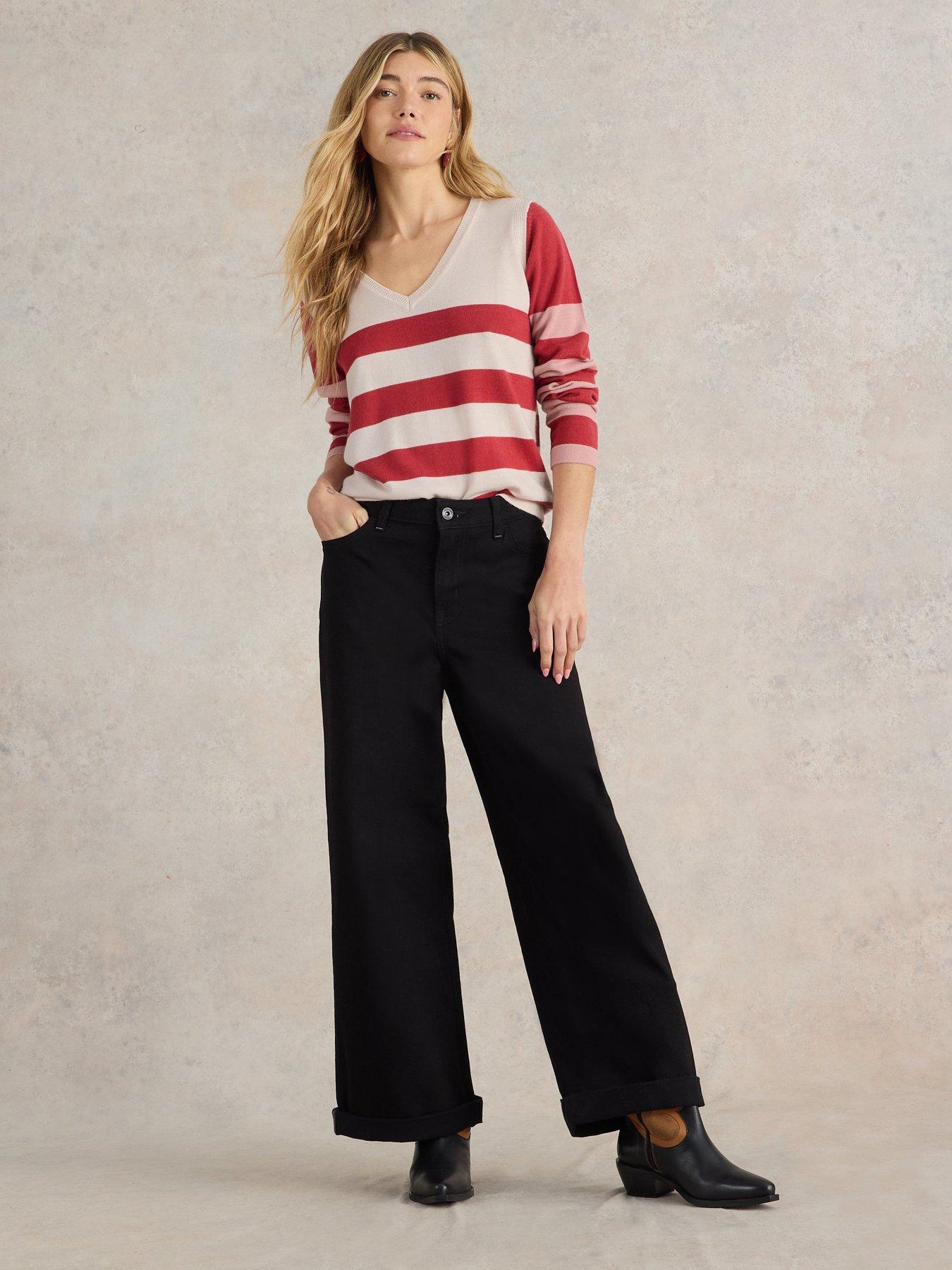 white-stuff-stripe-v-neck-merino-jumper-redfront