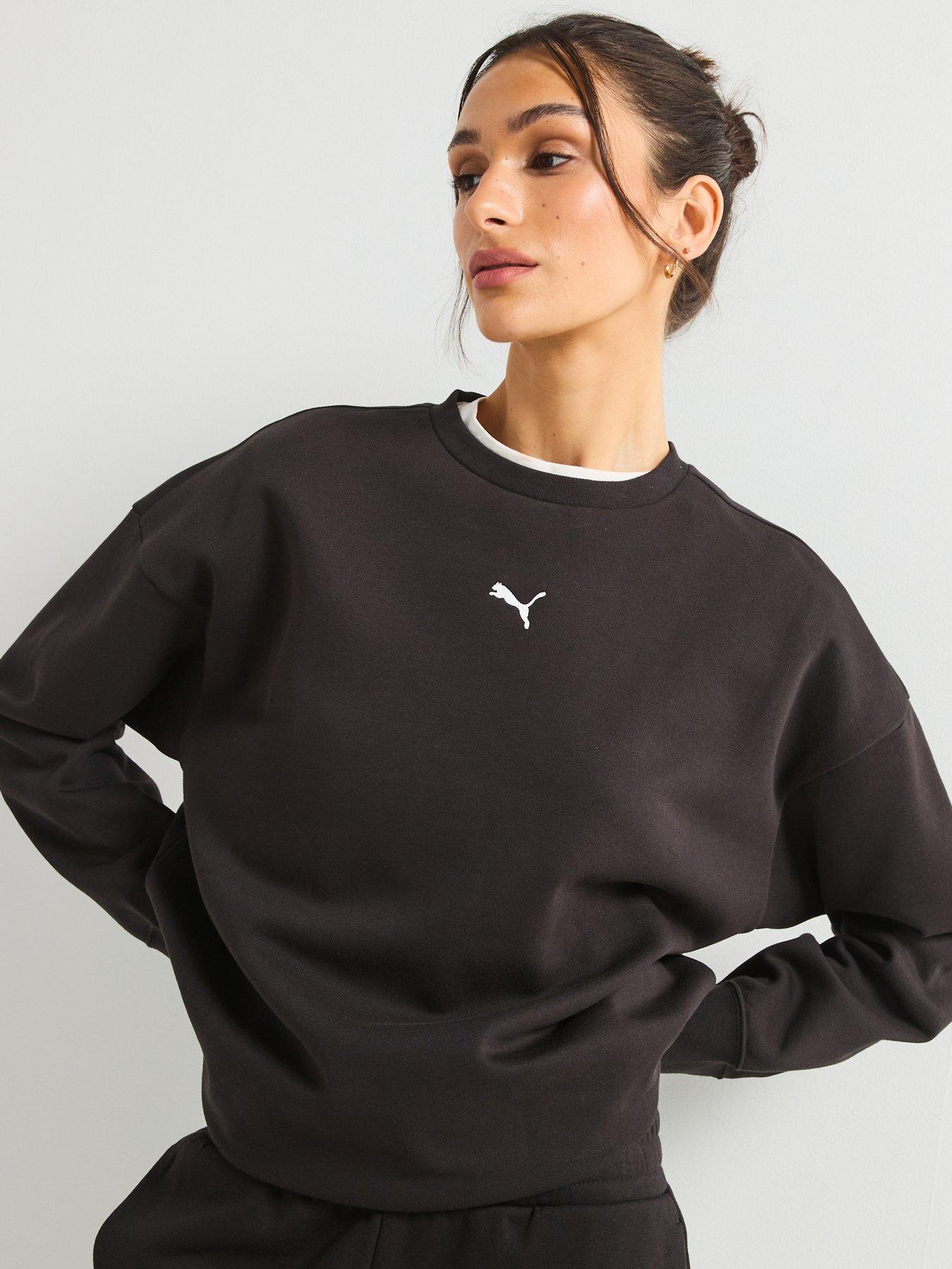 undefined Womens Essential Logo Oversized Sweatshirt - Black