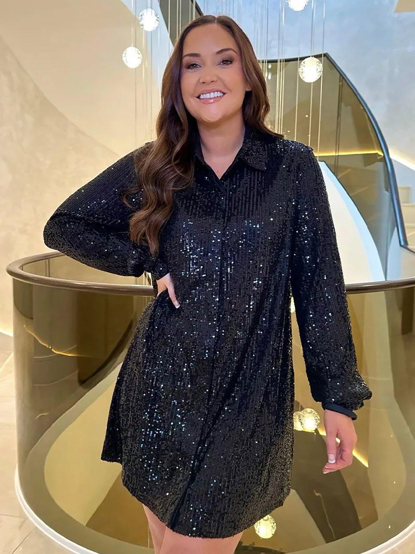 in-the-style-jac-jossa-sequin-oversized-shirt-dress-black