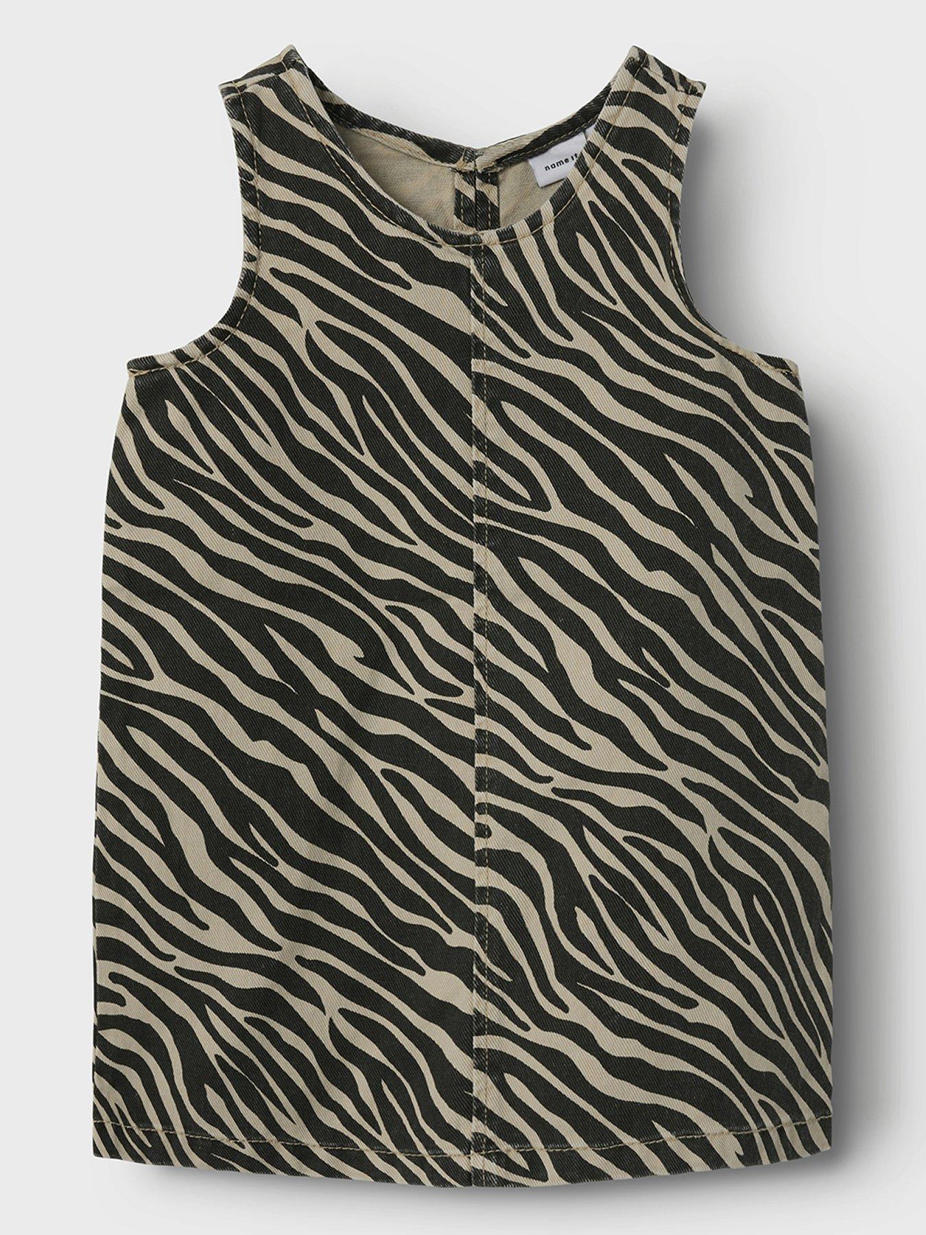 Image 2 of 3 of Name It Mini Girls Zebra Print Dress - Black