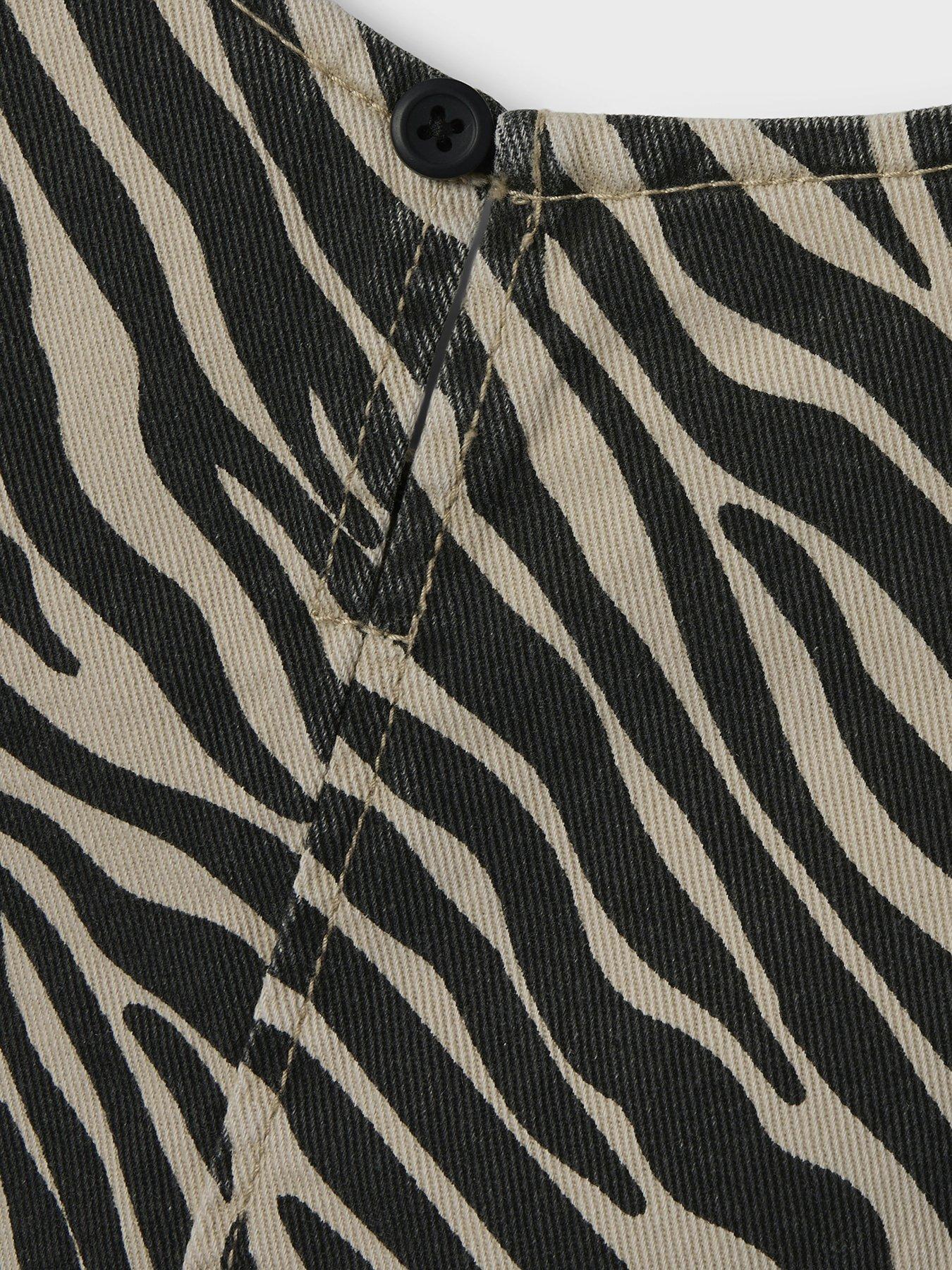 Image 3 of 3 of Name It Mini Girls Zebra Print Dress - Black