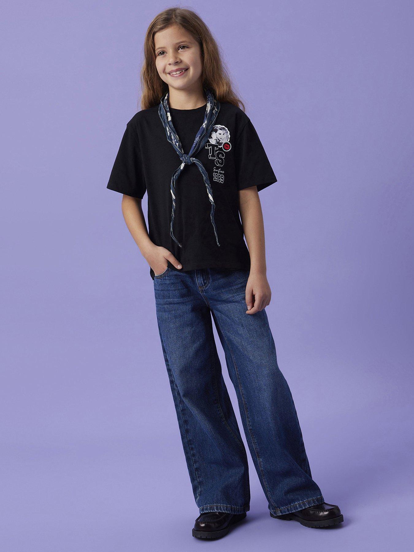Image 1 of 5 of Name It Girls Swiftie Eras Short Sleeve Tshirt - Black