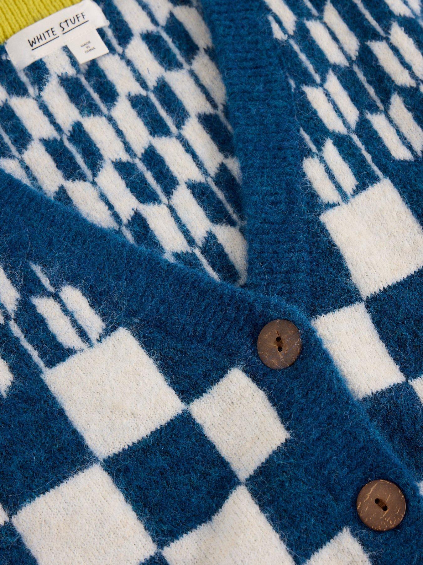 Image 4 of 5 of White Stuff Geo Mix Button Tank - Blue