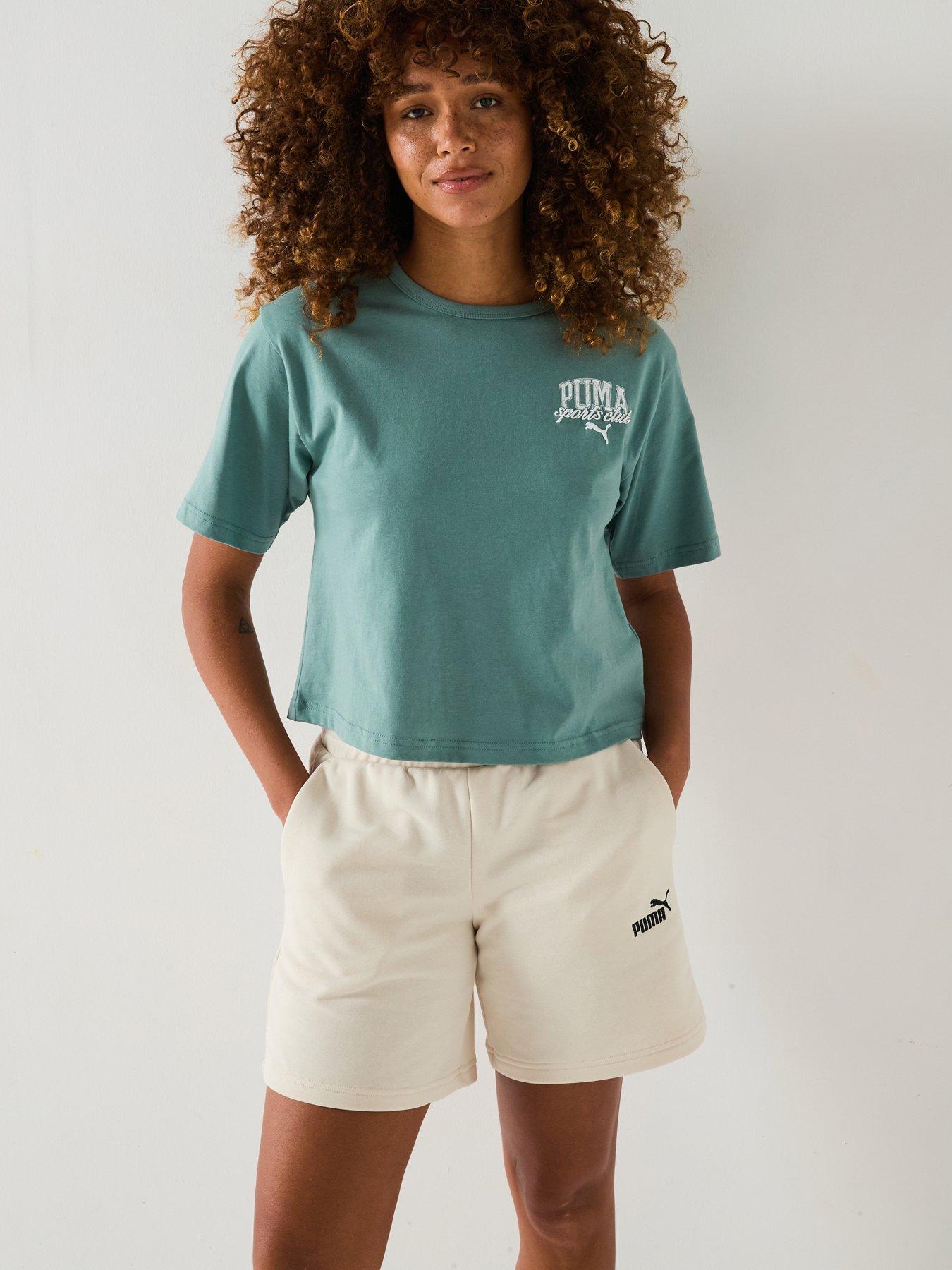 Image of Puma Womens Class Crop Tee - Green Moon