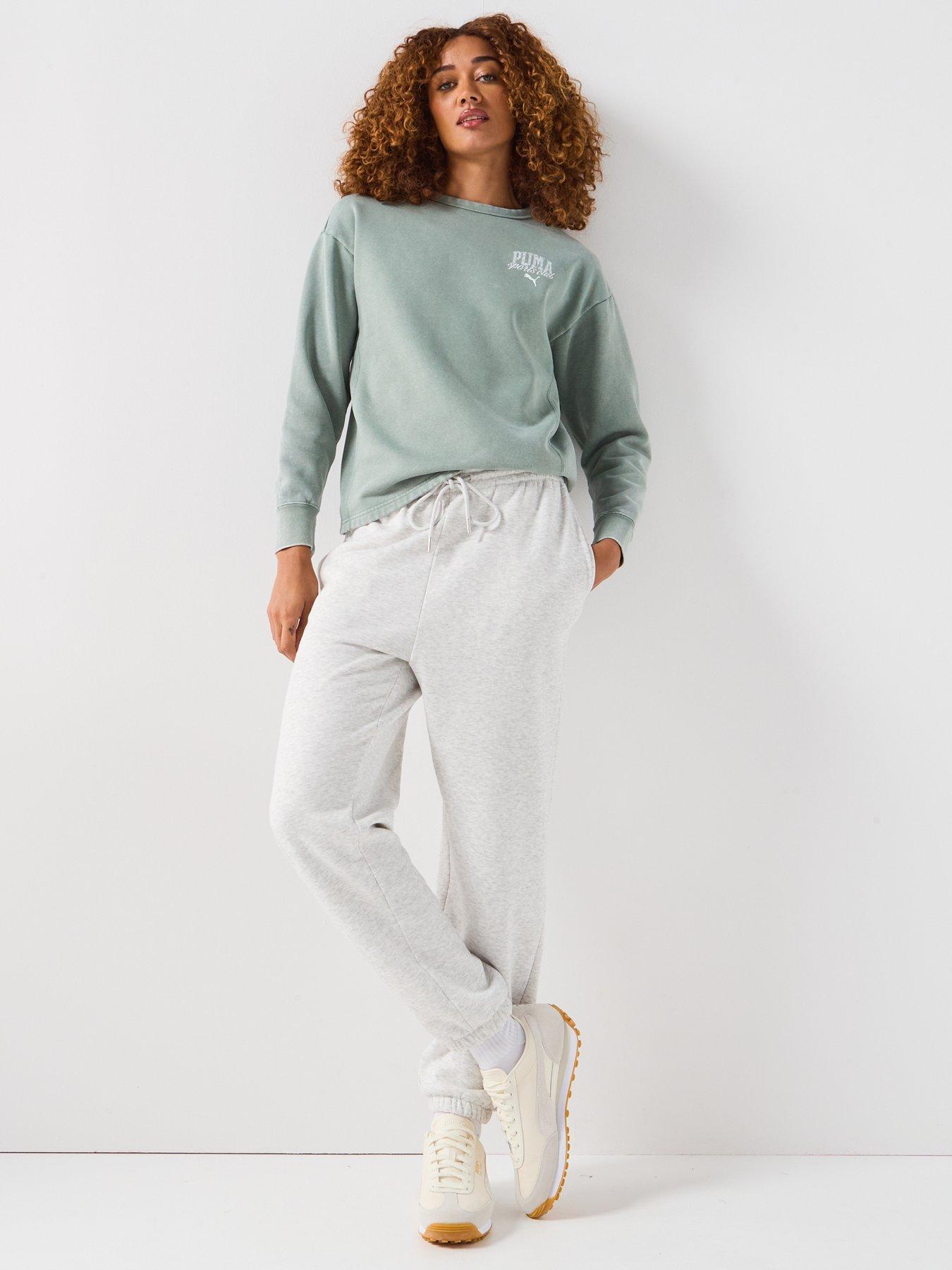 puma-womens-class-washed-crew-fleece-greenback