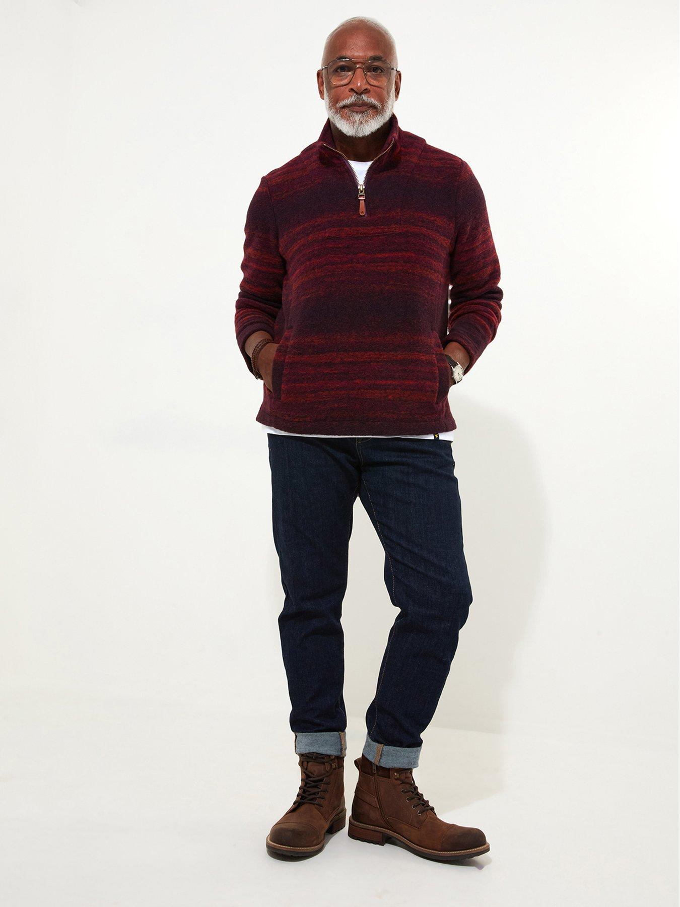 Image 3 of 5 of Joe Browns Striped Funnel Neck Sweatshirt - Dark Purple
